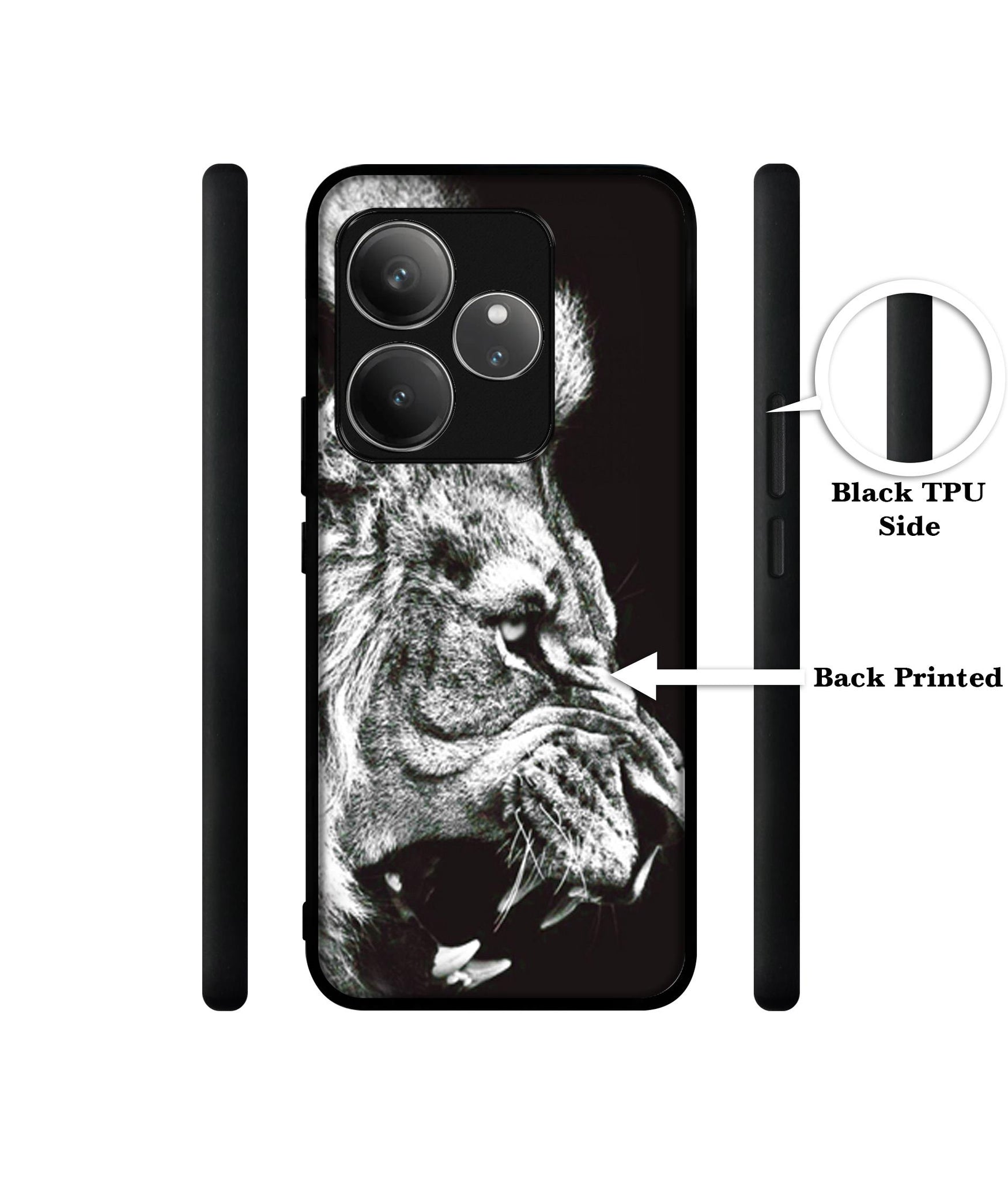 Angry Lion Design Designer 2D Printed Back Case Cover for Realme GT 6 5G / GT 6T 5G