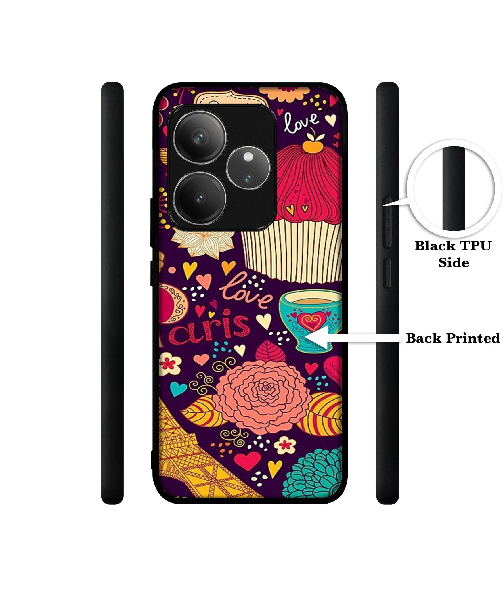 Paris Flower Love Design Designer 2D Printed Back Case Cover for Realme GT 6 5G / GT 6T 5G