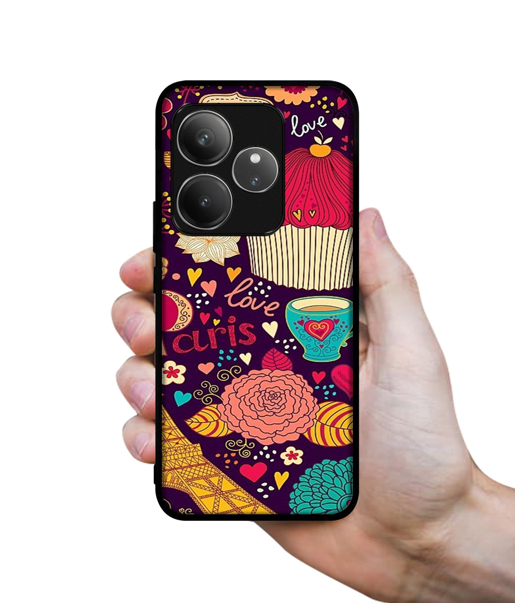 Paris Flower Love Design Designer 2D Printed Back Case Cover for Realme GT 6 5G / GT 6T 5G