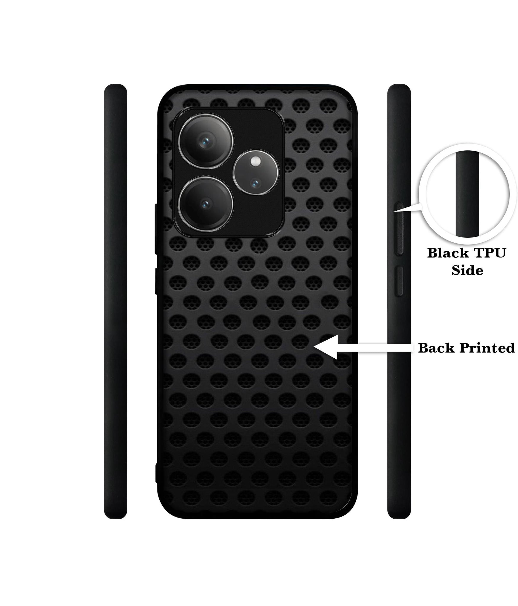 Black Circle Design Designer 2D Printed Back Case Cover for Realme GT 6 5G / GT 6T 5G
