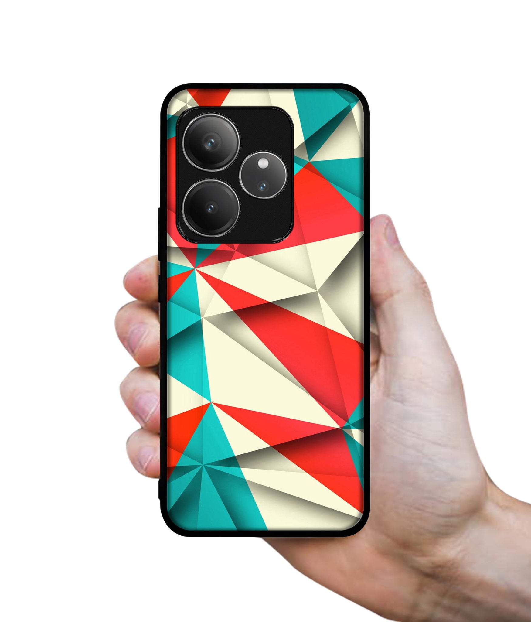 Red Blue White Pattern Design Designer 2D Printed Back Case Cover for Realme GT 6 5G / GT 6T 5G