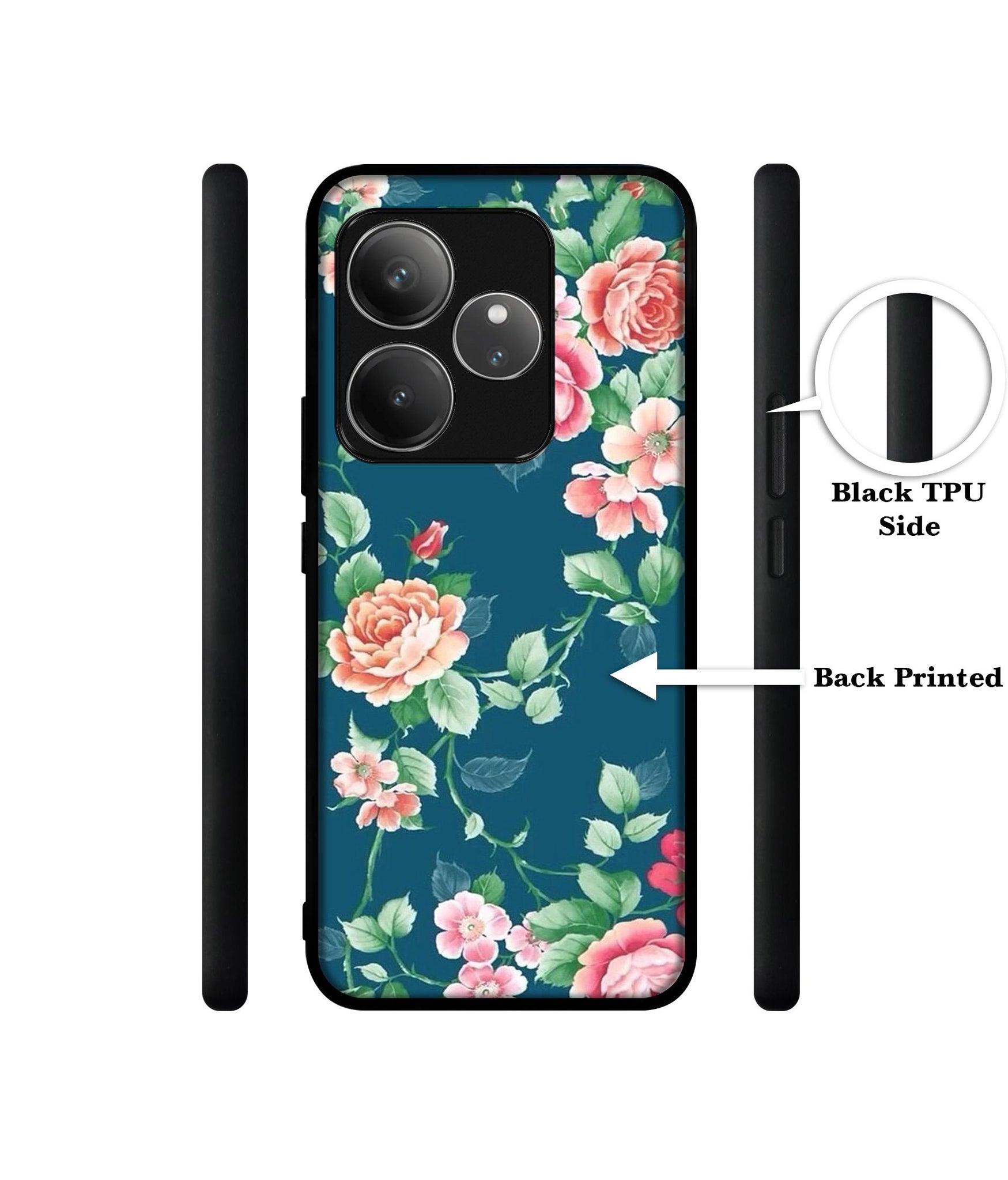 Vintage Floral Design Designer 2D Printed Back Case Cover for Realme GT 6 5G / GT 6T 5G