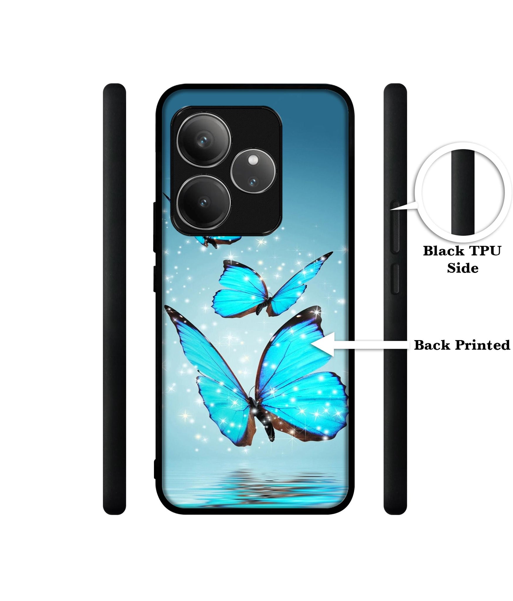 Flying Butterflies Design Designer 2D Printed Back Case Cover for Realme GT 6 5G / GT 6T 5G