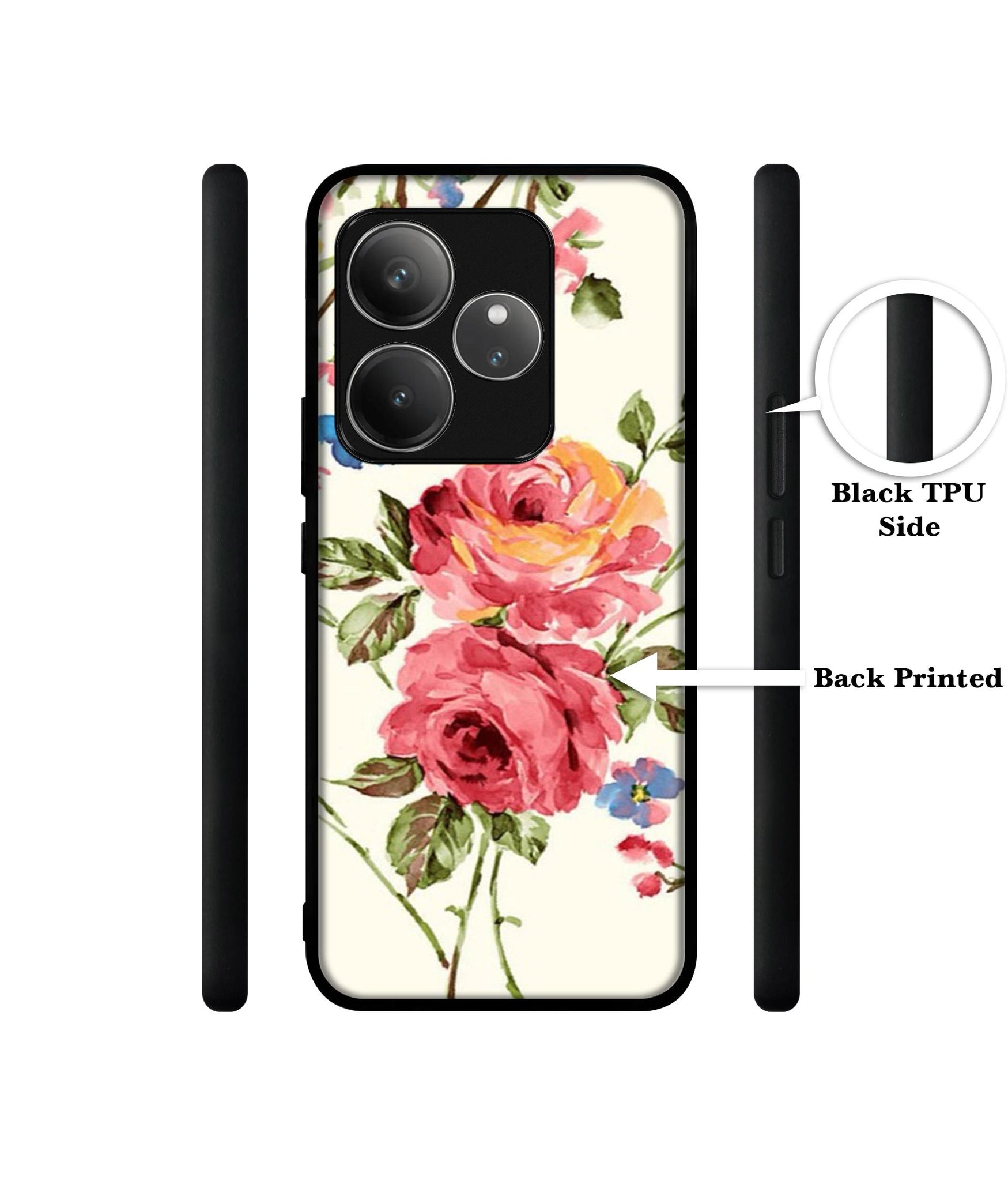 Vintage Painting Flower Design Designer 2D Printed Back Case Cover for Realme GT 6 5G / GT 6T 5G