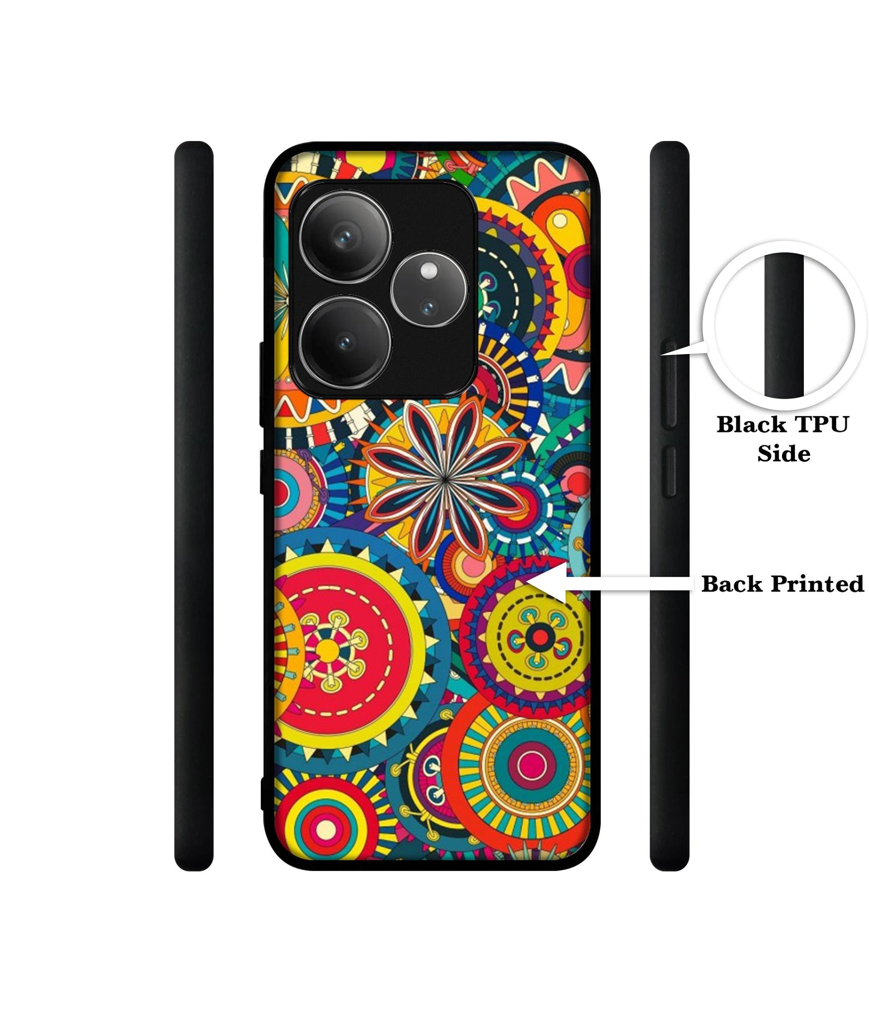Ring Pattern Print Design Designer 2D Printed Back Case Cover for Realme GT 6 5G / GT 6T 5G