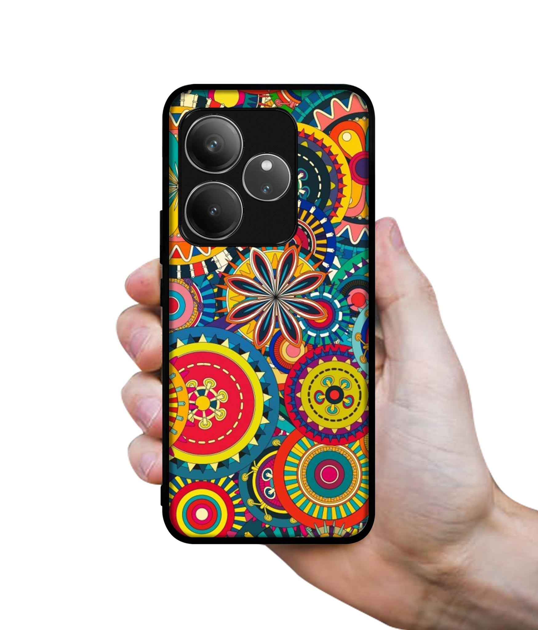 Ring Pattern Print Design Designer 2D Printed Back Case Cover for Realme GT 6 5G / GT 6T 5G