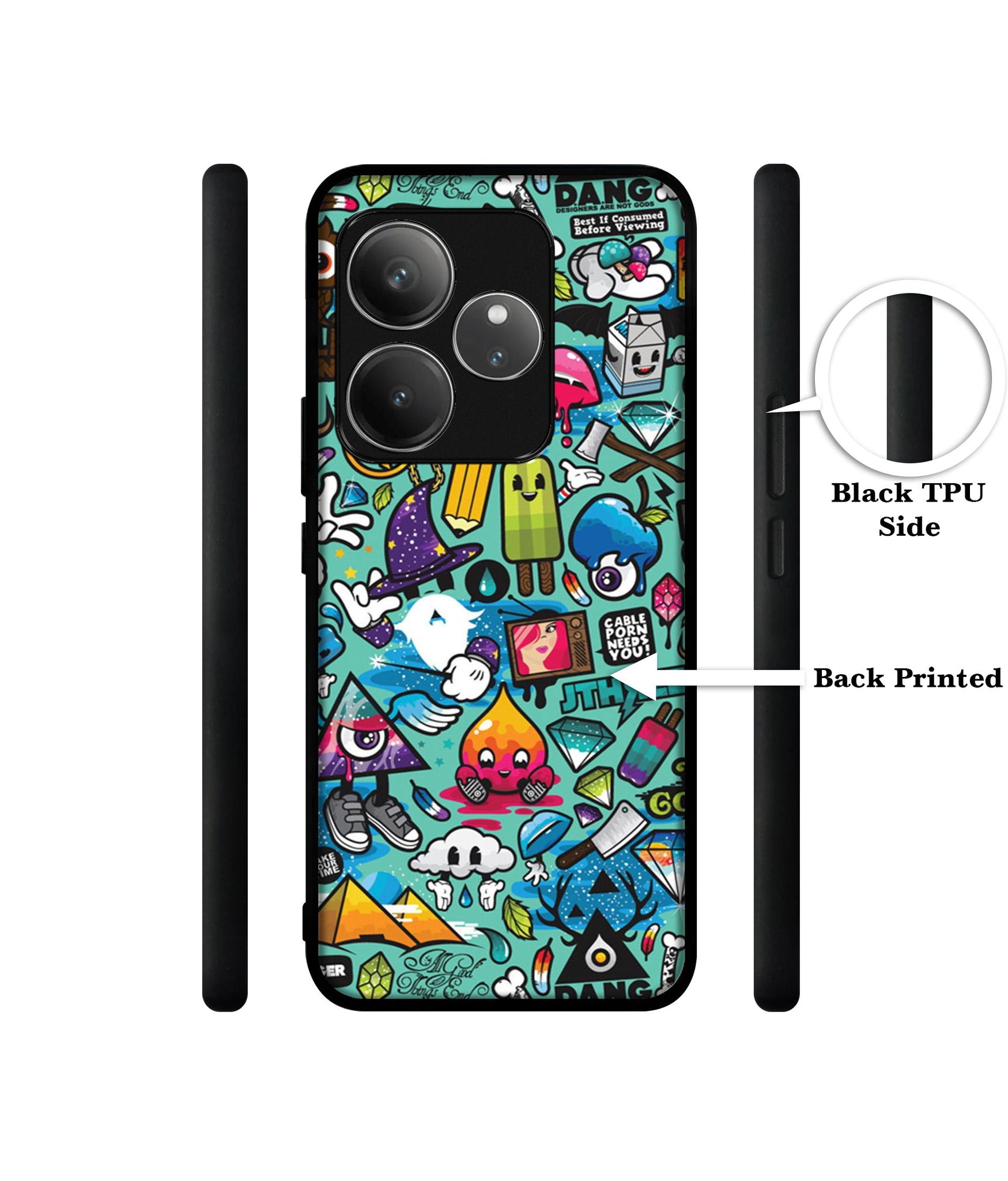 Crazy Design Designer 2D Printed Back Case Cover for Realme GT 6 5G / GT 6T 5G
