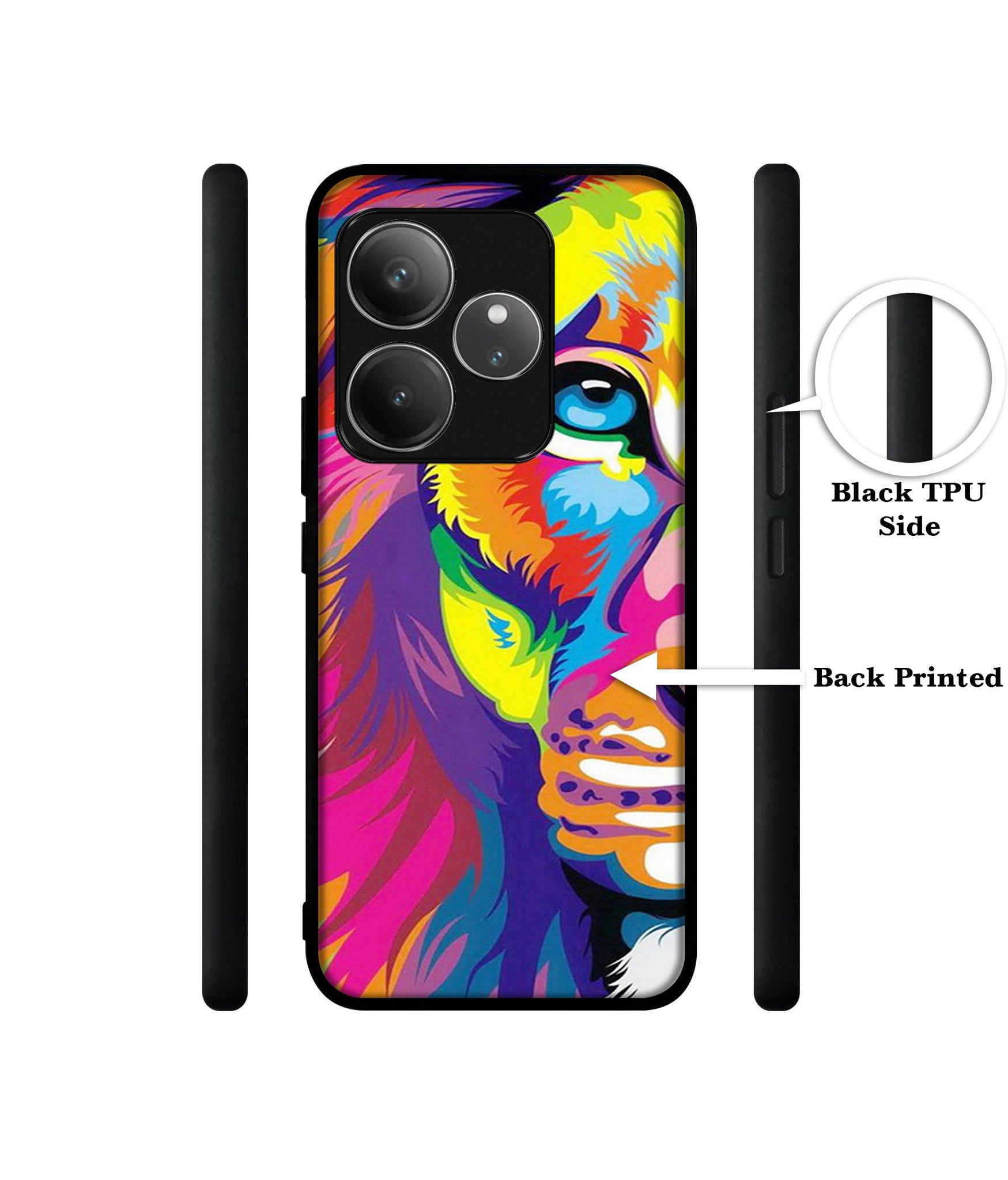 Lion Design Designer 2D Printed Back Case Cover for Realme GT 6 5G / GT 6T 5G