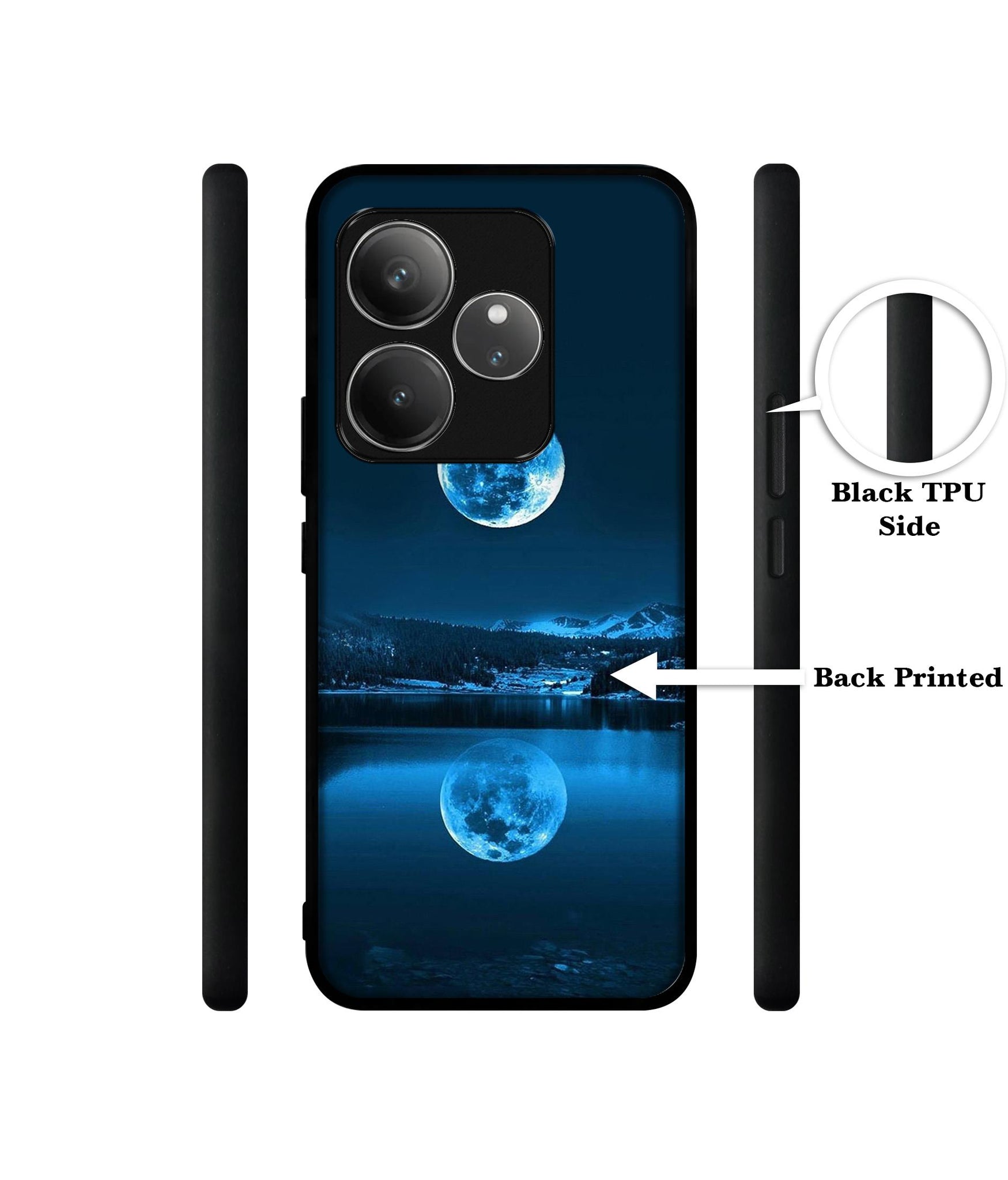 Moon Pattern Print Design Designer 2D Printed Back Case Cover for Realme GT 6 5G / GT 6T 5G