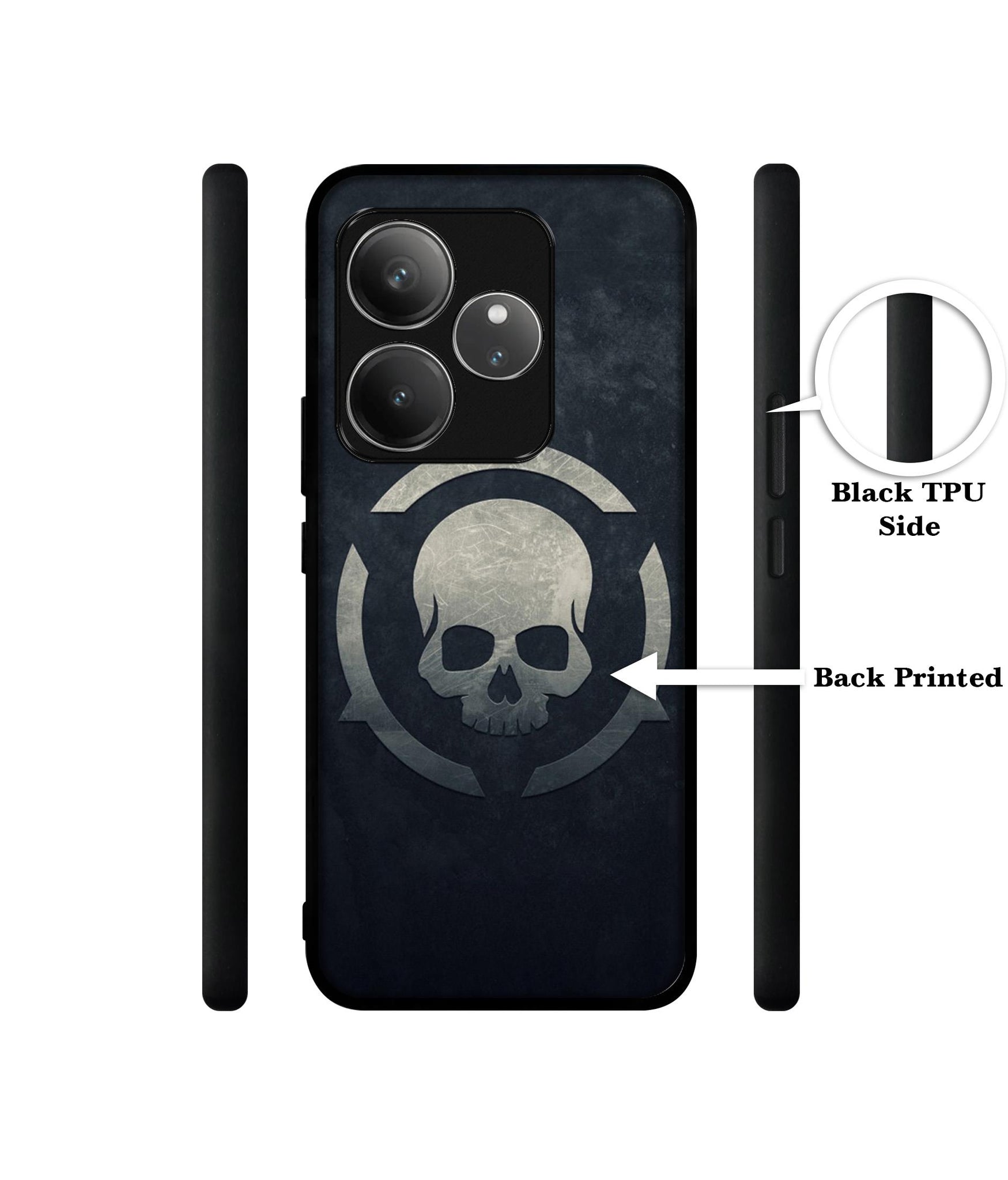 Skull Pattern Print Design Designer 2D Printed Back Case Cover for Realme GT 6 5G / GT 6T 5G