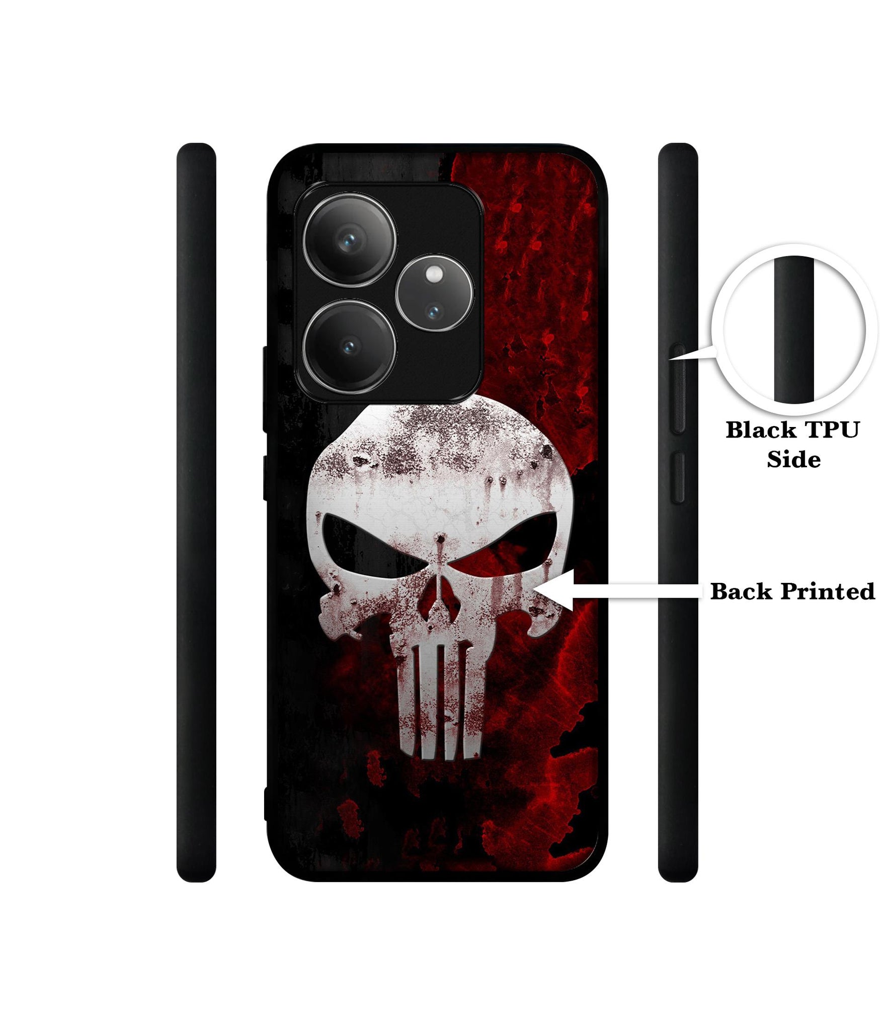 Punisher Skull Design Designer 2D Printed Back Case Cover for Realme GT 6 5G / GT 6T 5G