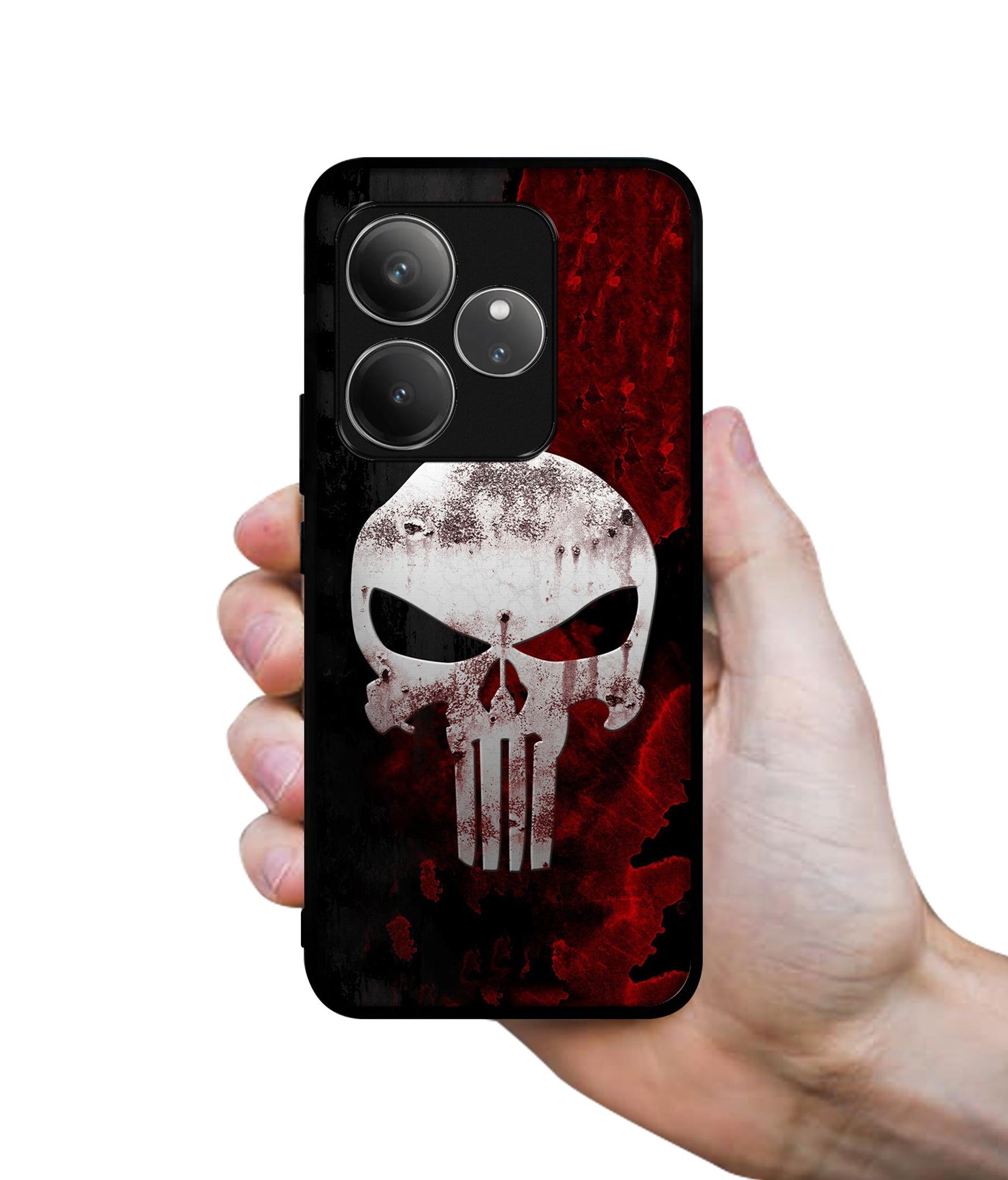 Punisher Skull Design Designer 2D Printed Back Case Cover for Realme GT 6 5G / GT 6T 5G