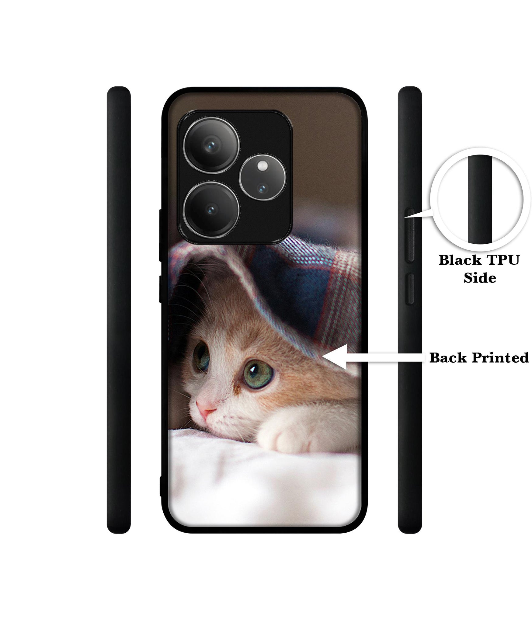 Sleepy Kitten Design Designer 2D Printed Back Case Cover for Realme GT 6 5G / GT 6T 5G