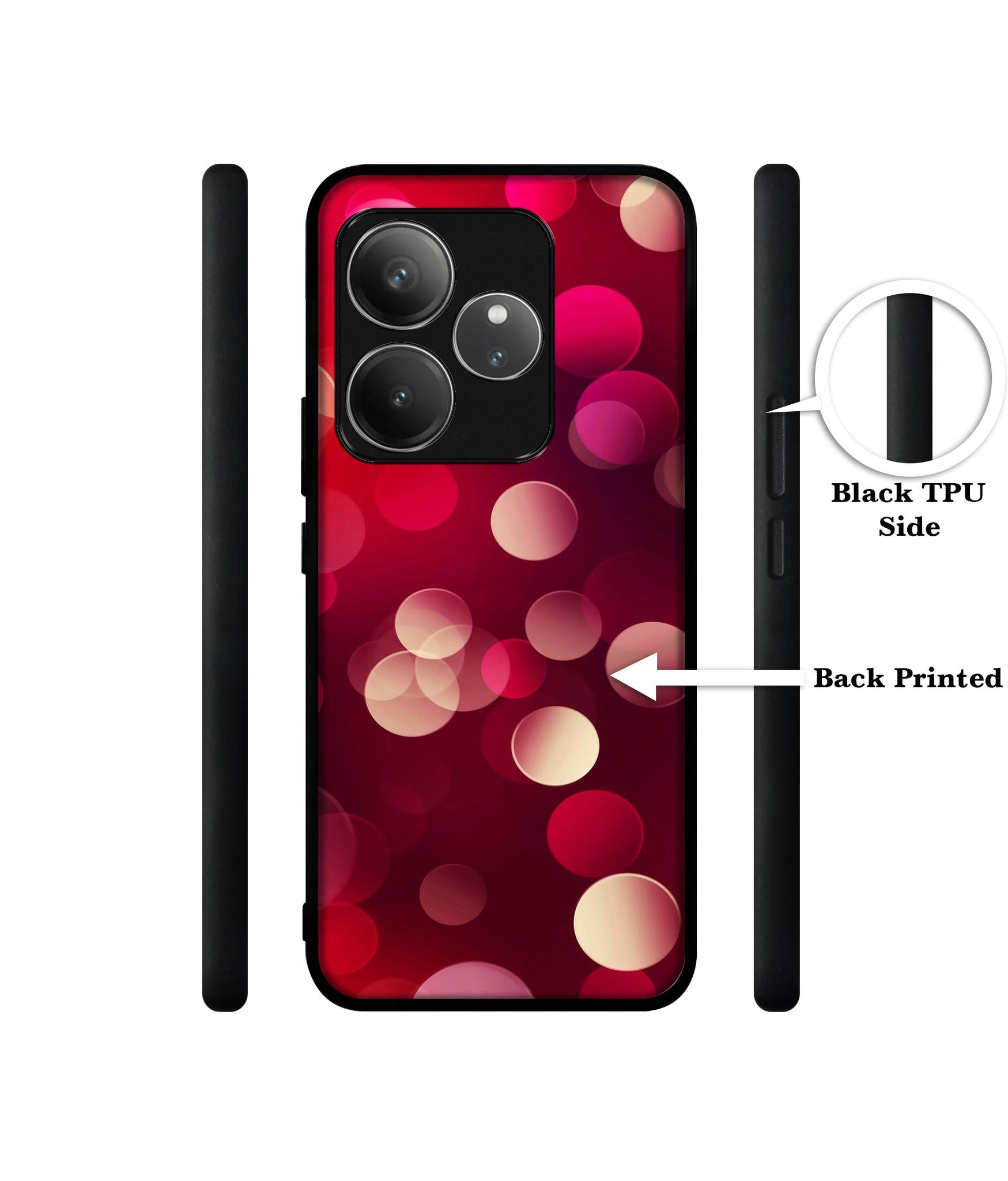 3D Circles Design Designer 2D Printed Back Case Cover for Realme GT 6 5G / GT 6T 5G