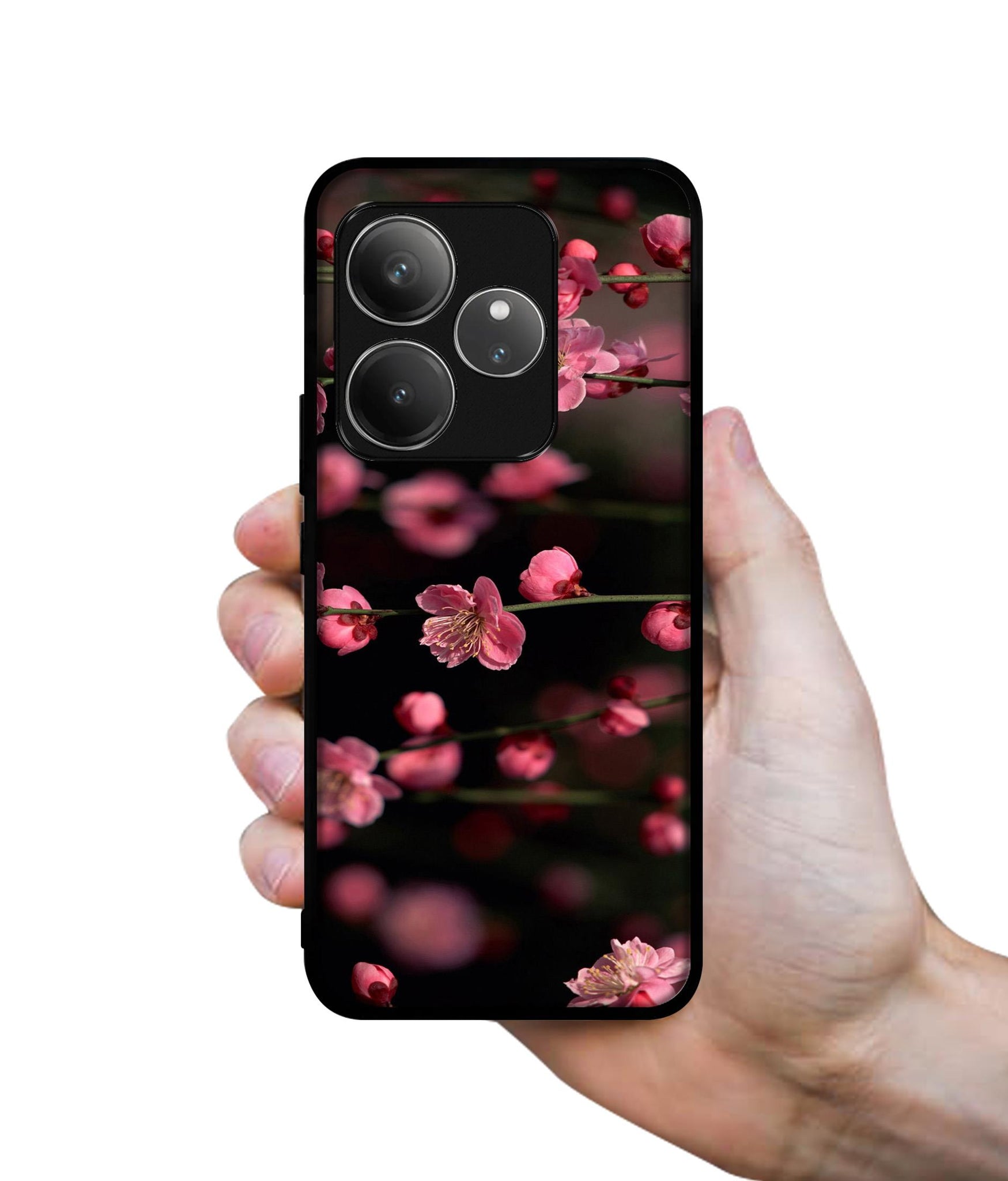 Pink Flowers Design Designer 2D Printed Back Case Cover for Realme GT 6 5G / GT 6T 5G