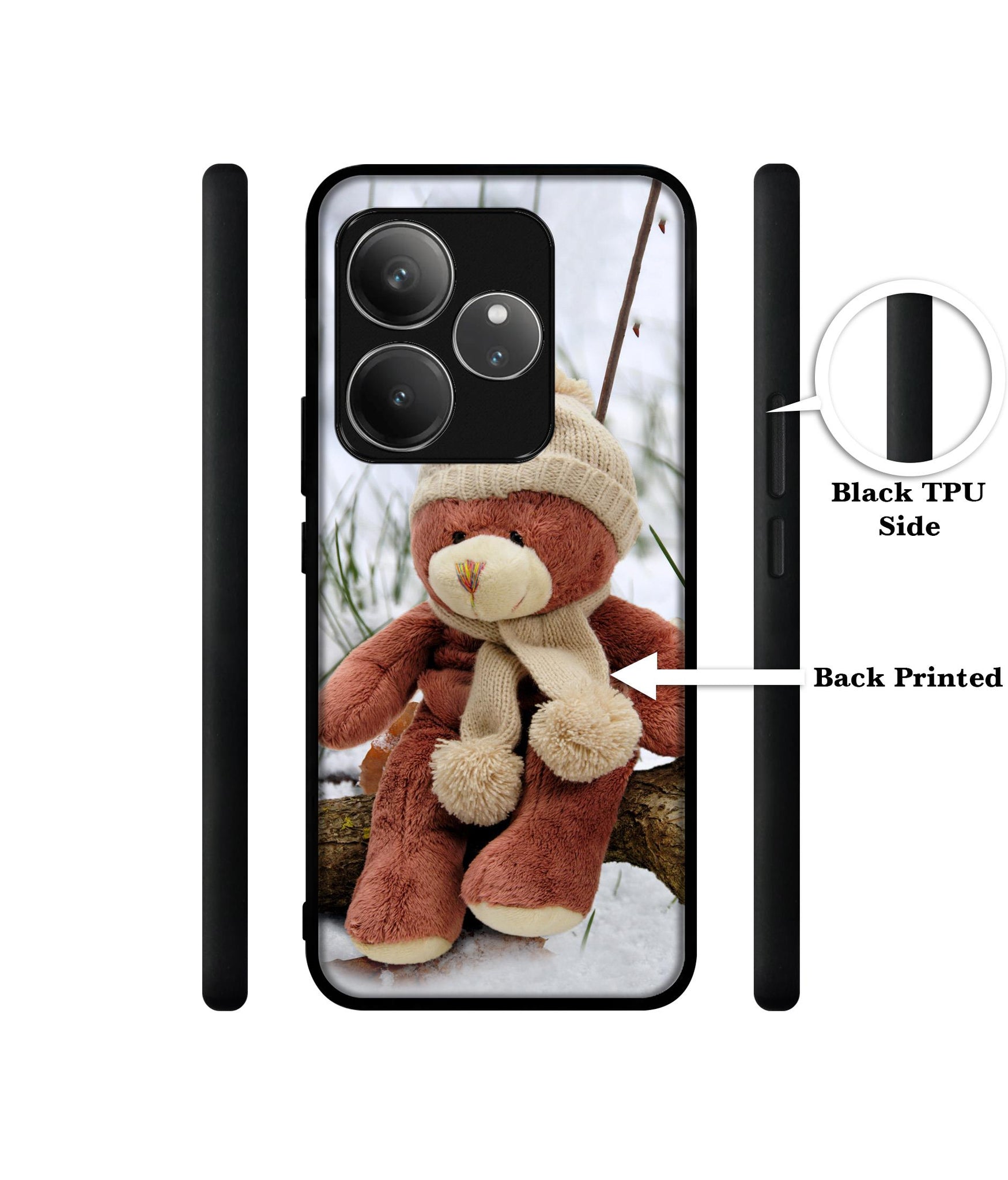 Woolen Bear Design Designer 2D Printed Back Case Cover for Realme GT 6 5G / GT 6T 5G