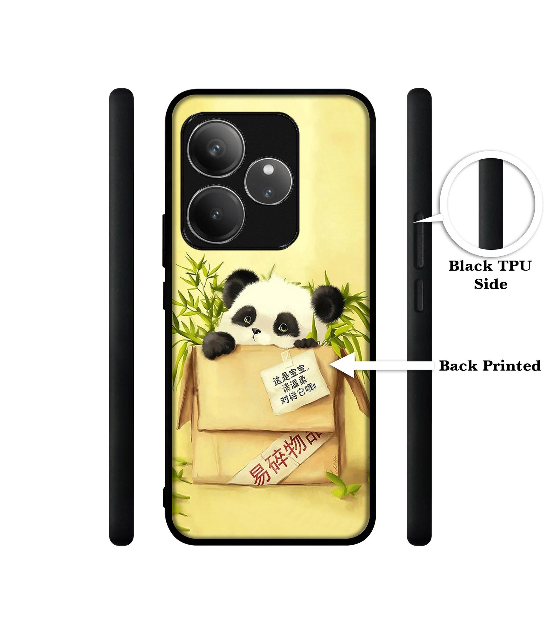 Panda In Box Design Designer 2D Printed Back Case Cover for Realme GT 6 5G / GT 6T 5G