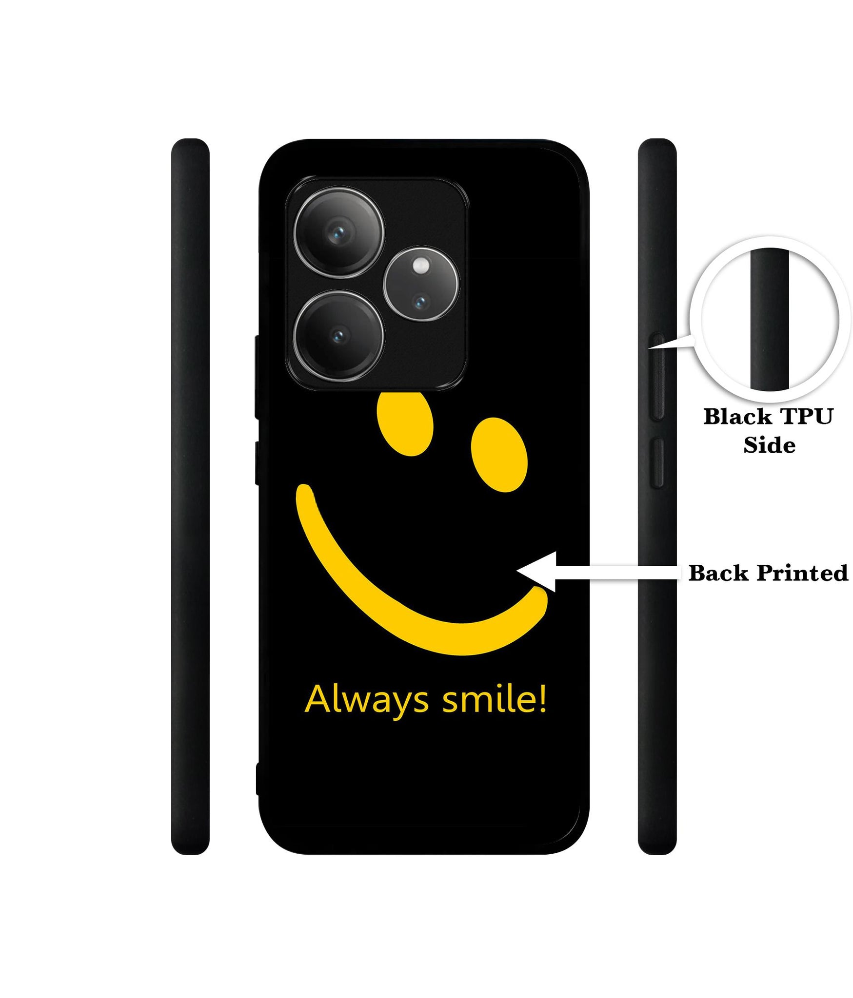Always Smile Quote Design Designer 2D Printed Back Case Cover for Realme GT 6 5G / GT 6T 5G