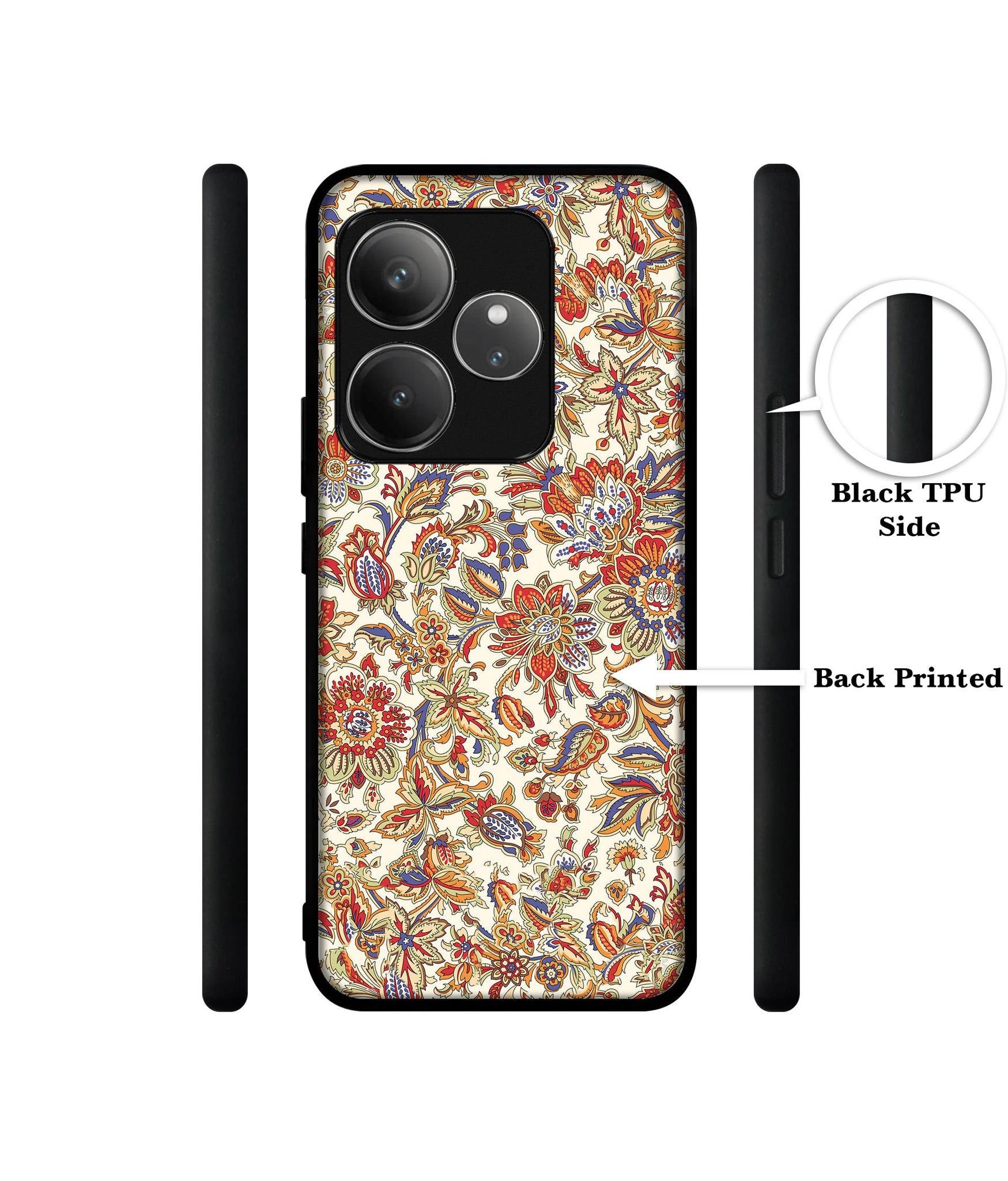 Floral Design Designer 2D Printed Back Case Cover for Realme GT 6 5G / GT 6T 5G