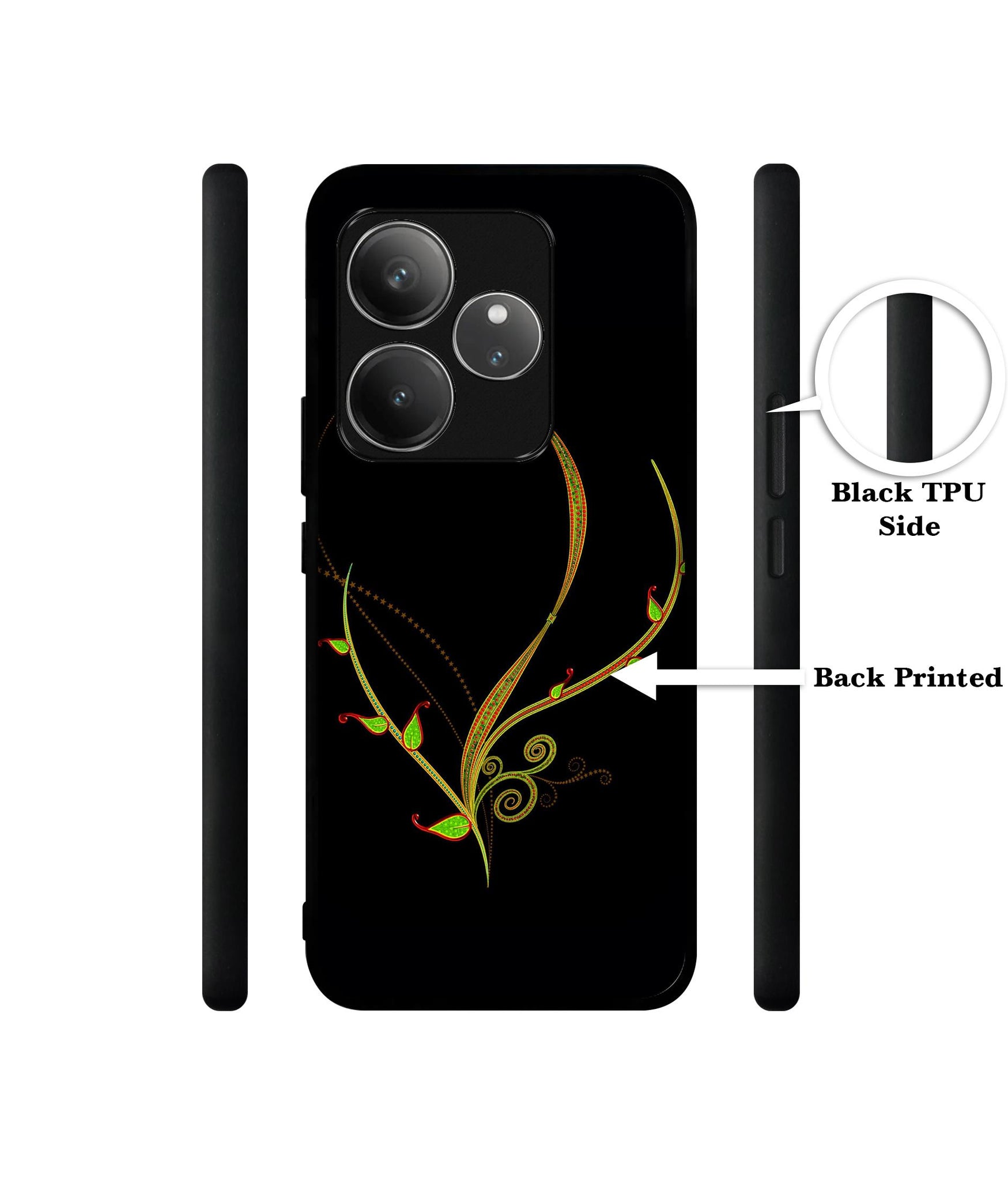 Yellow Pattern Design Designer 2D Printed Back Case Cover for Realme GT 6 5G / GT 6T 5G