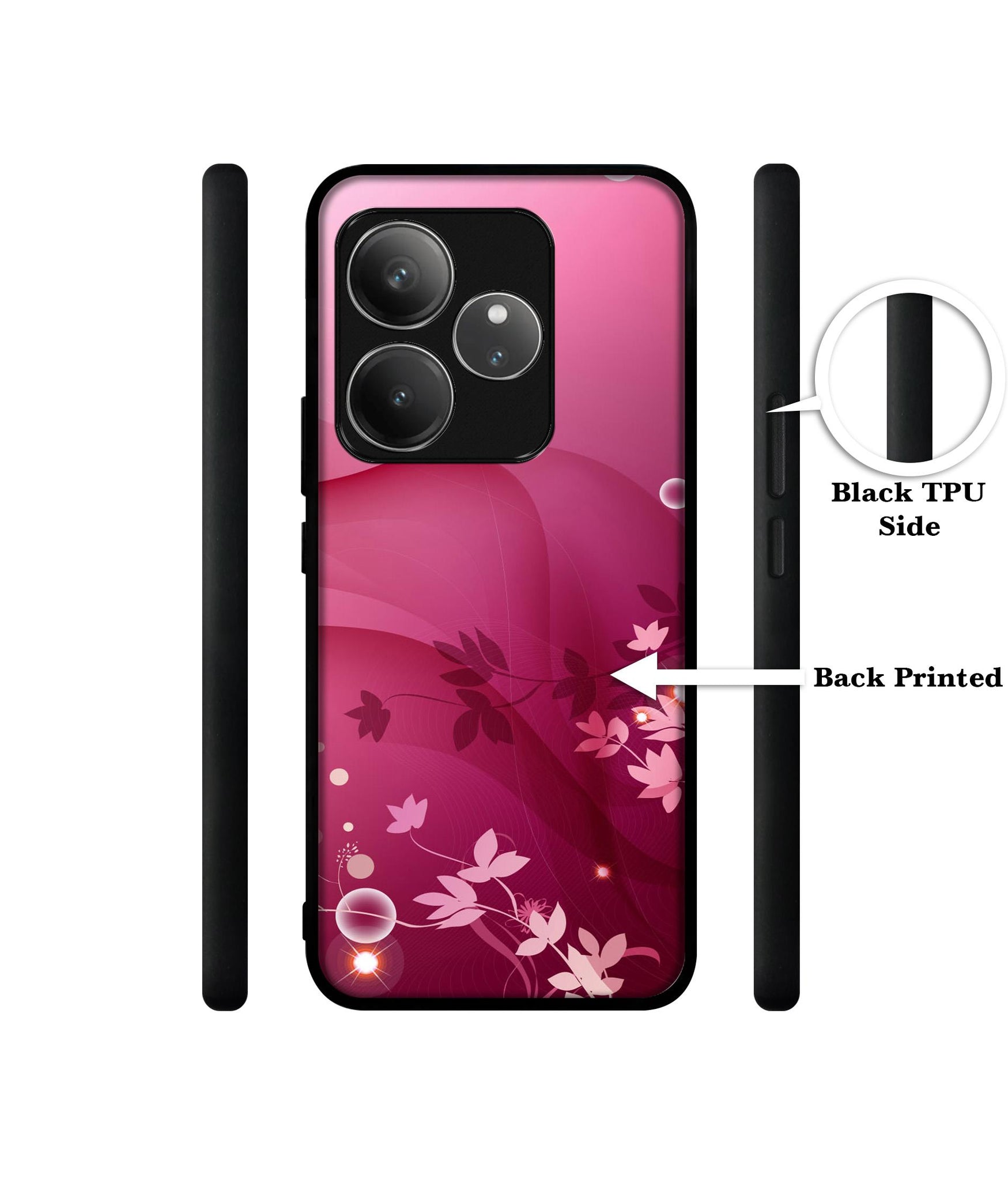 Pink Abstract Design Designer 2D Printed Back Case Cover for Realme GT 6 5G / GT 6T 5G