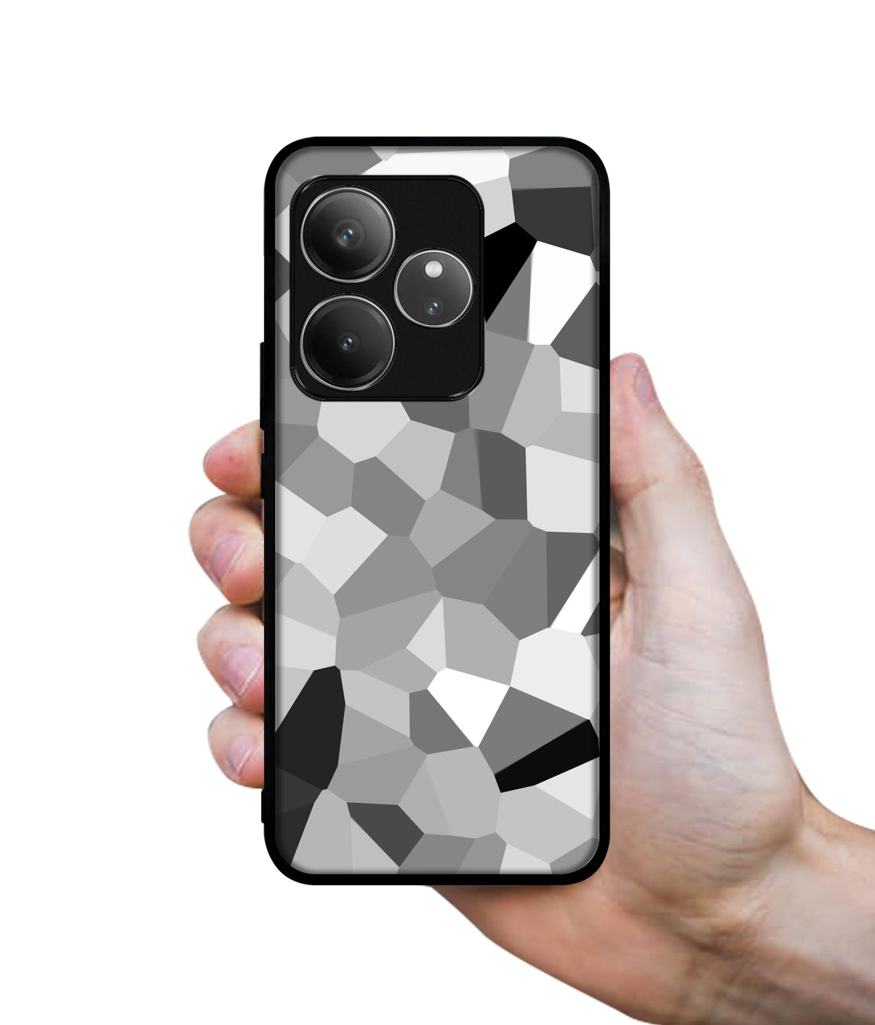 Black & White Mathematical Shape Design Designer 2D Printed Back Case Cover for Realme GT 6 5G / GT 6T 5G