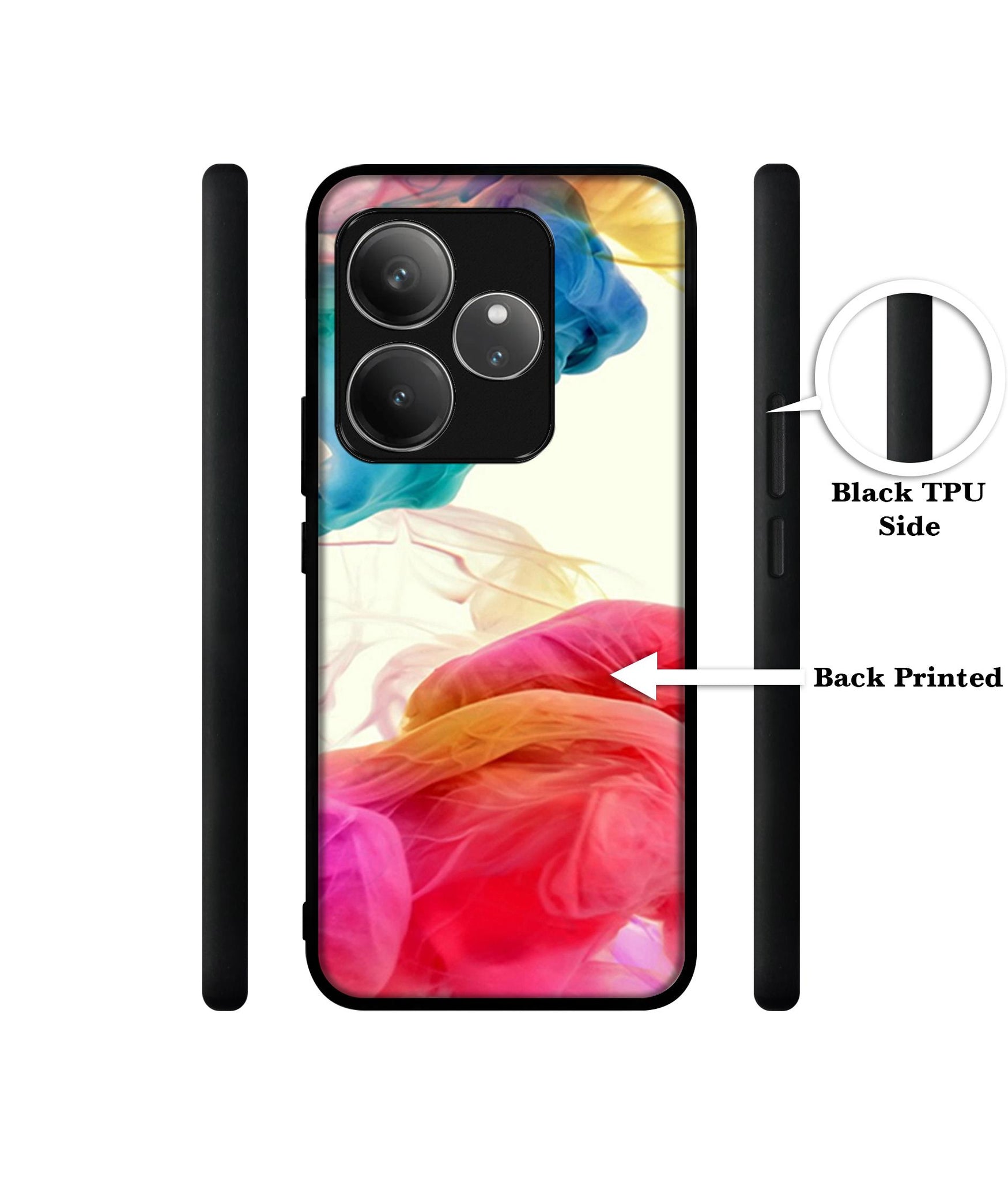 Colored Smoke Design Designer 2D Printed Back Case Cover for Realme GT 6 5G / GT 6T 5G