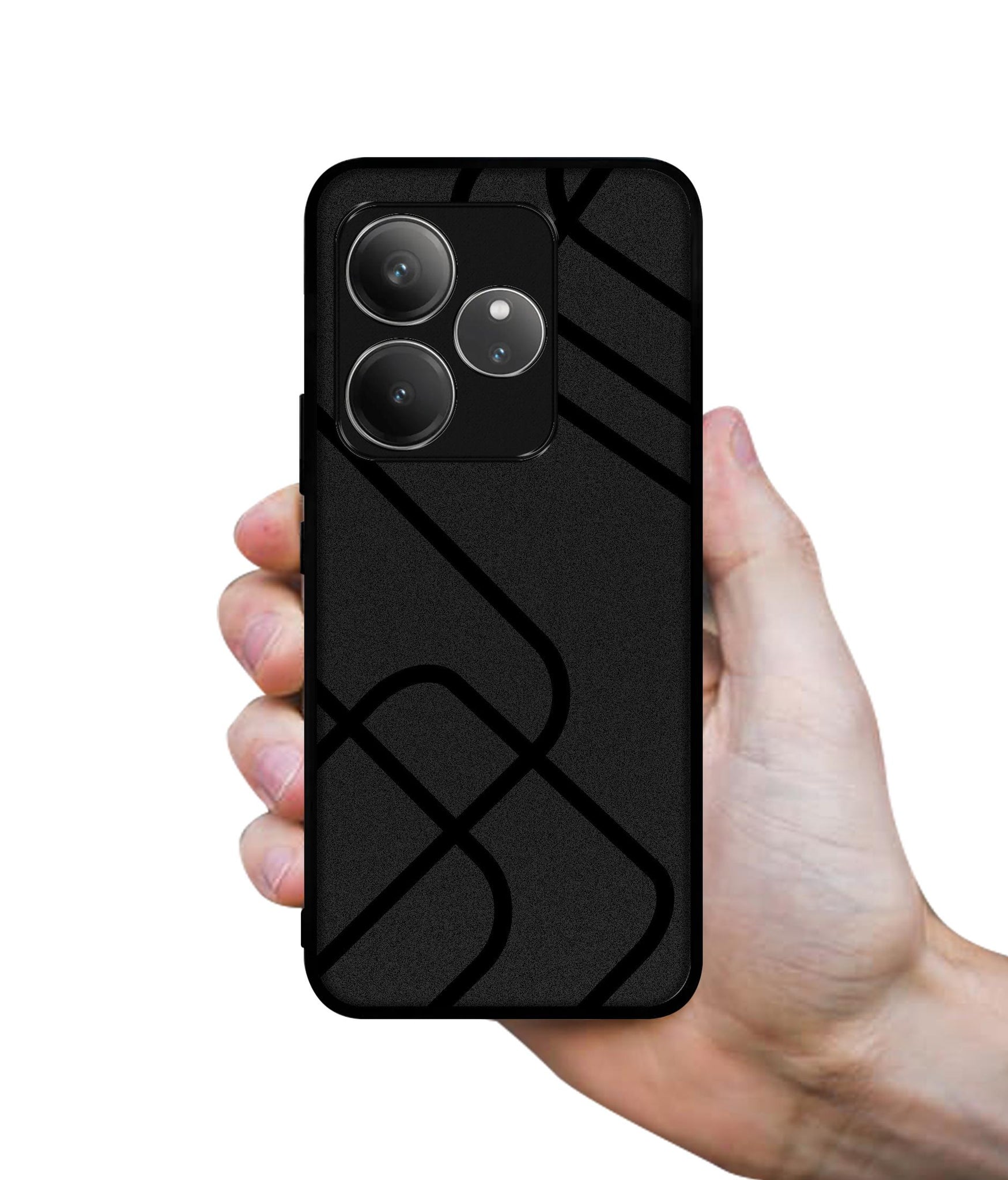 Zig-Zag Black Line Design Designer 2D Printed Back Case Cover for Realme GT 6 5G / GT 6T 5G