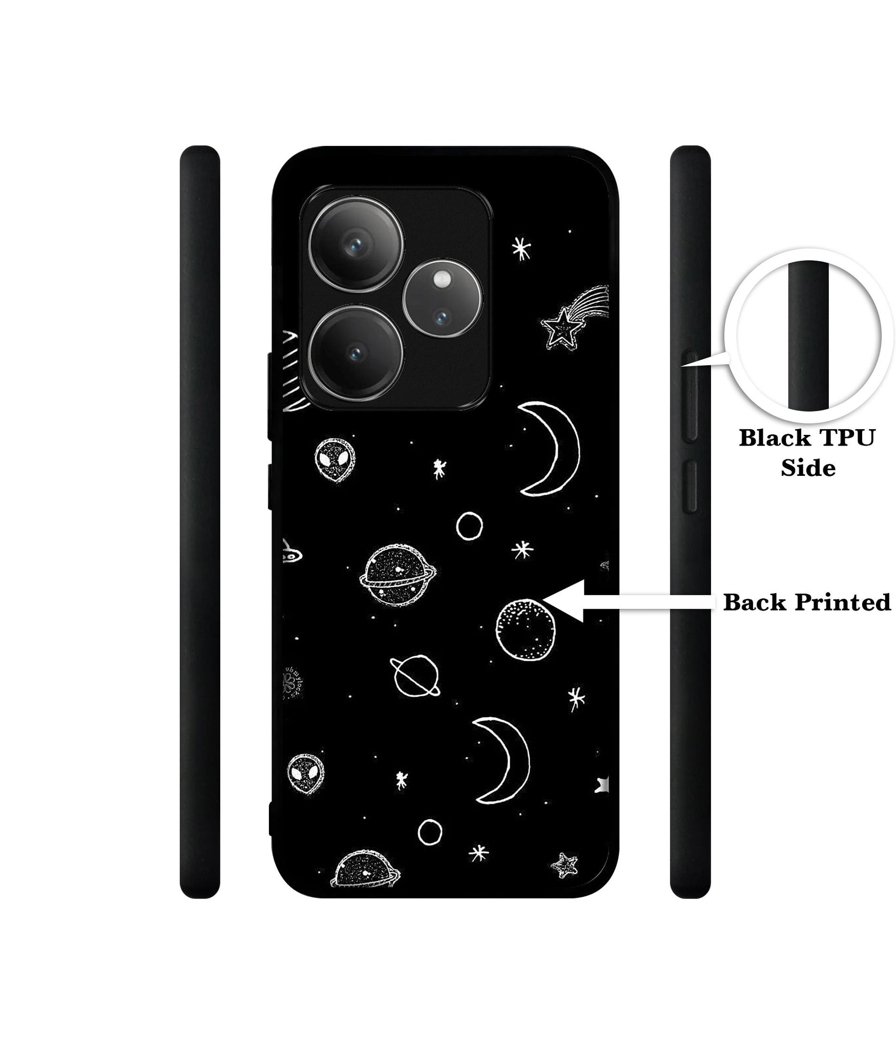 Space Stars Universe Design Designer 2D Printed Back Case Cover for Realme GT 6 5G / GT 6T 5G
