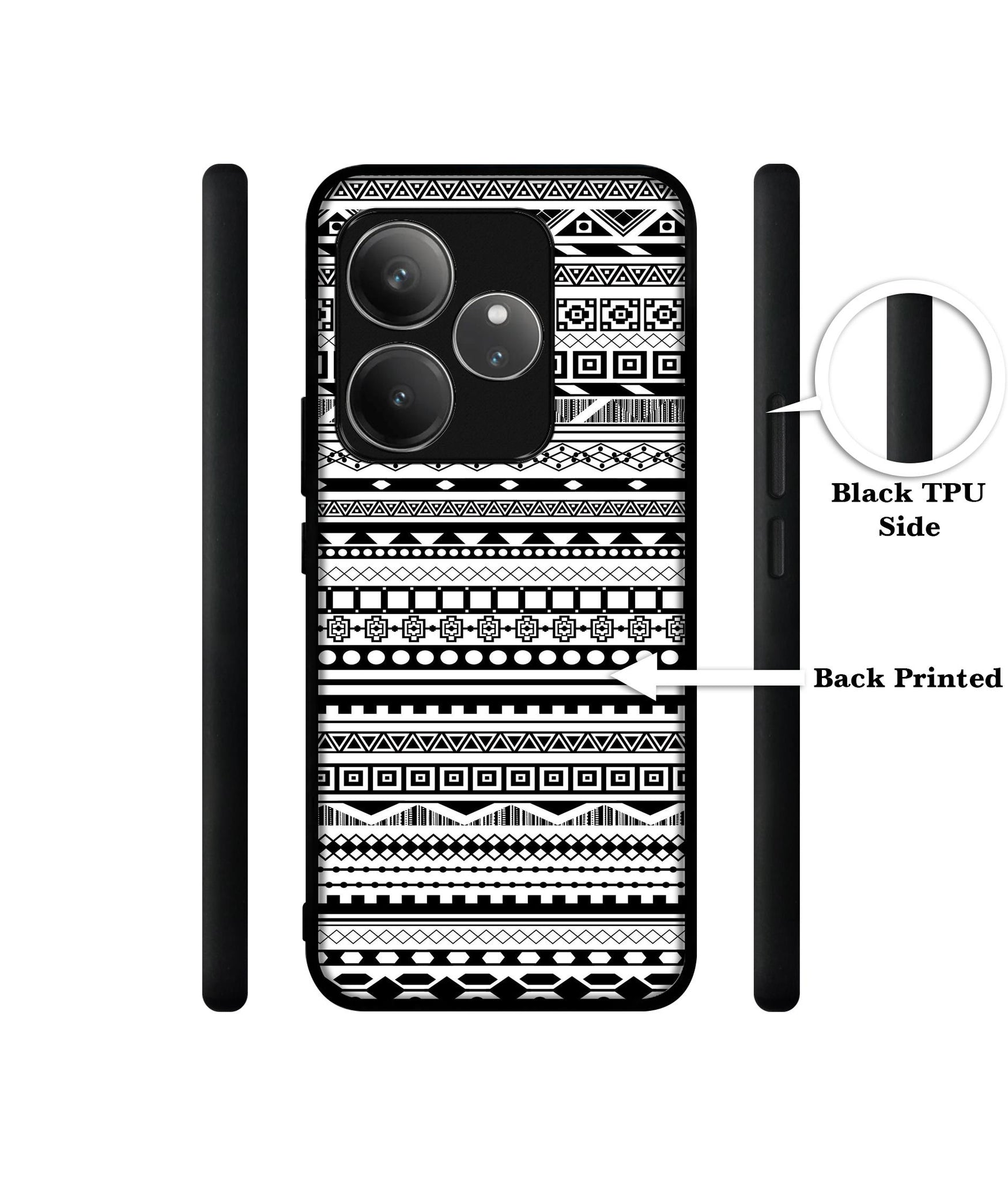 Black & White Patterns Design Designer 2D Printed Back Case Cover for Realme GT 6 5G / GT 6T 5G
