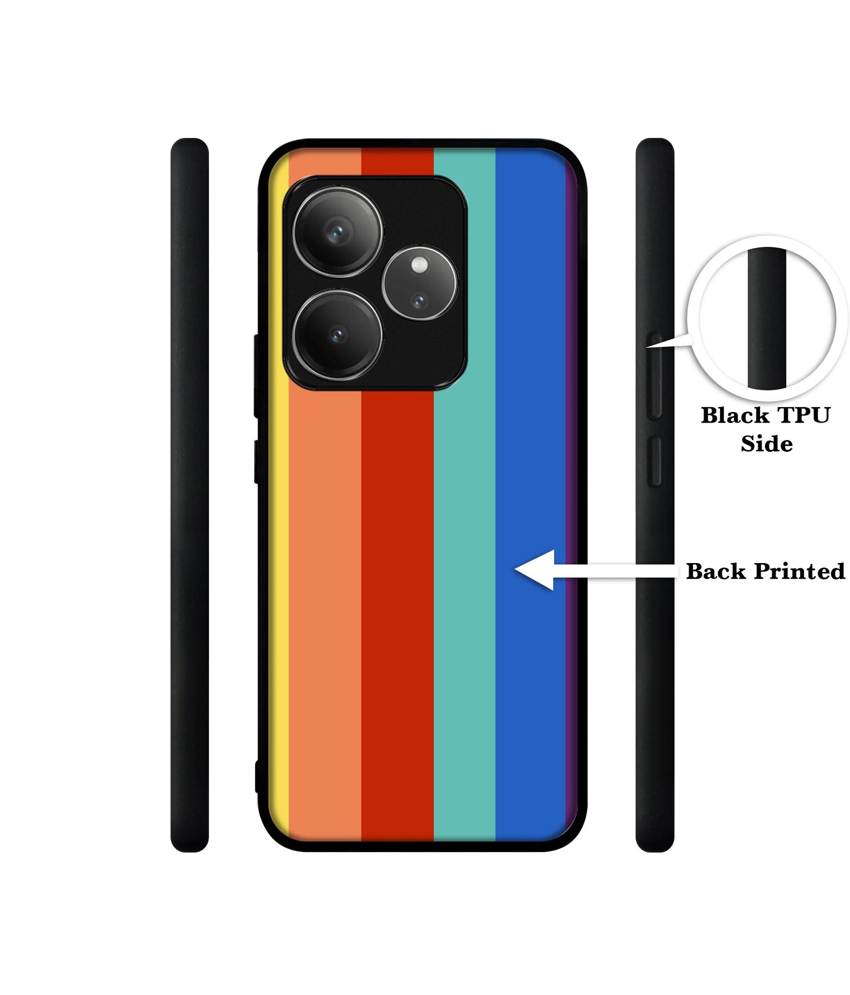 Rainbow Colors Design Designer 2D Printed Back Case Cover for Realme GT 6 5G / GT 6T 5G