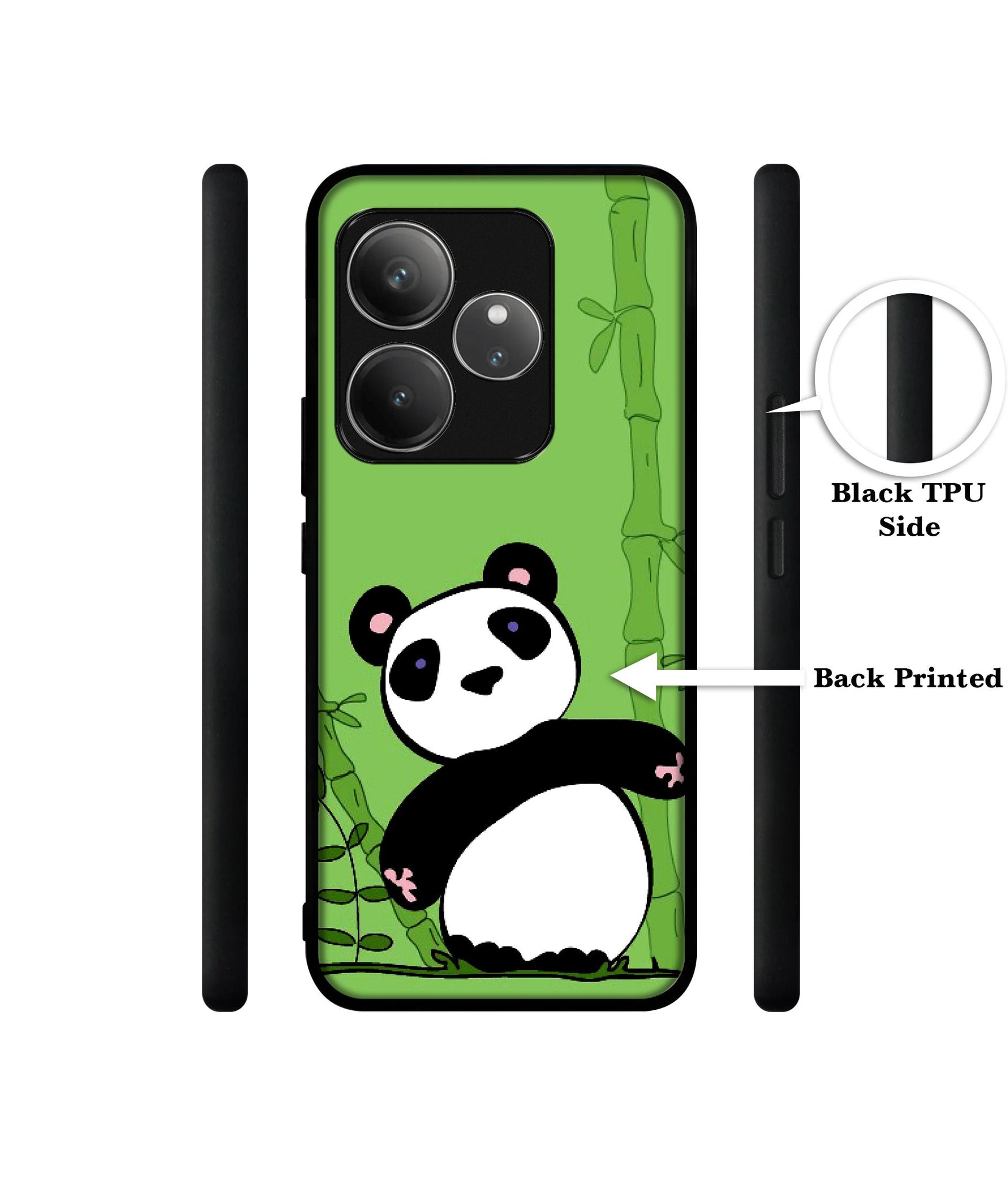 Panda with Bamboo Design Designer 2D Printed Back Case Cover for Realme GT 6 5G / GT 6T 5G