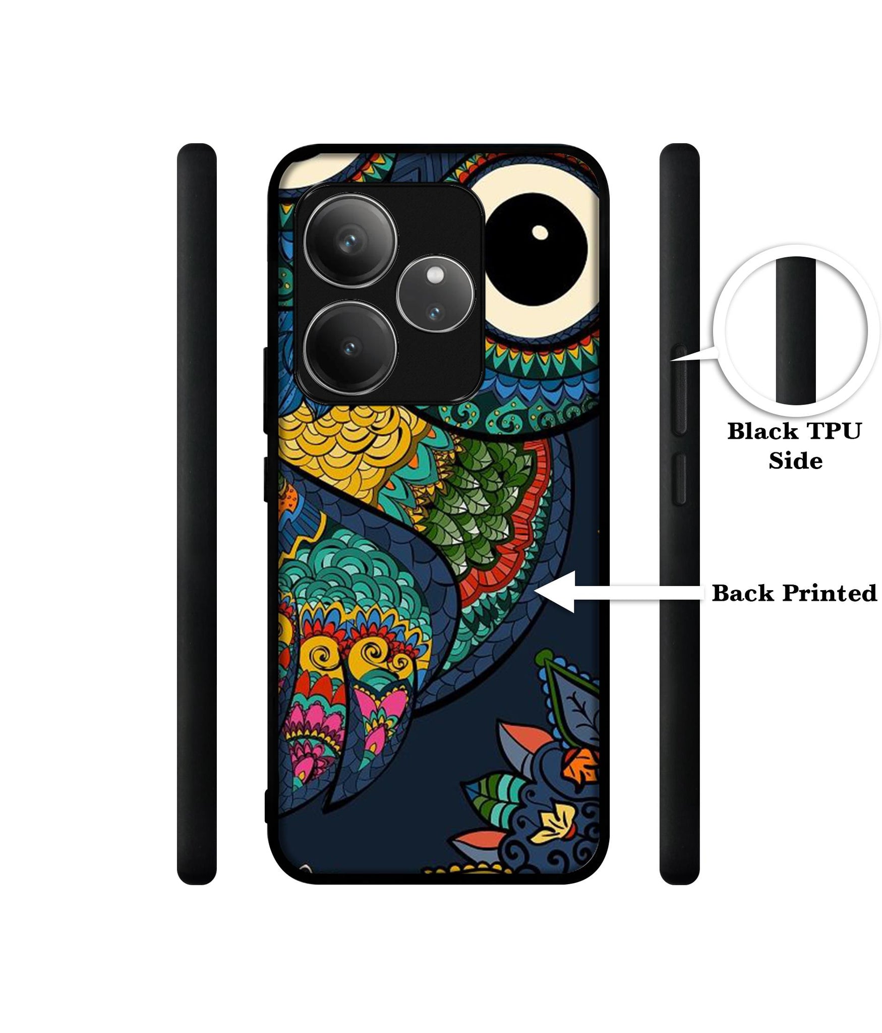 Owl Illustration Design Designer 2D Printed Back Case Cover for Realme GT 6 5G / GT 6T 5G
