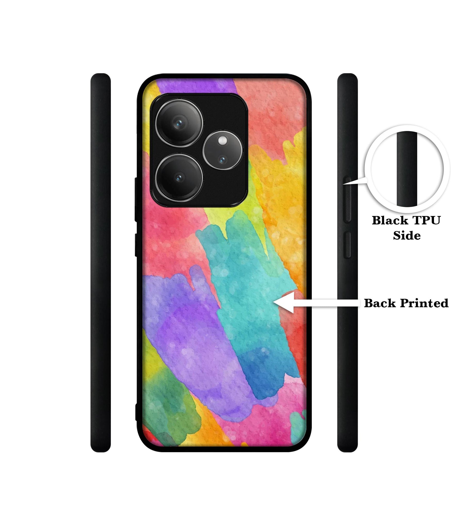 Water Paint Colorful Abstract Design Designer 2D Printed Back Case Cover for Realme GT 6 5G / GT 6T 5G