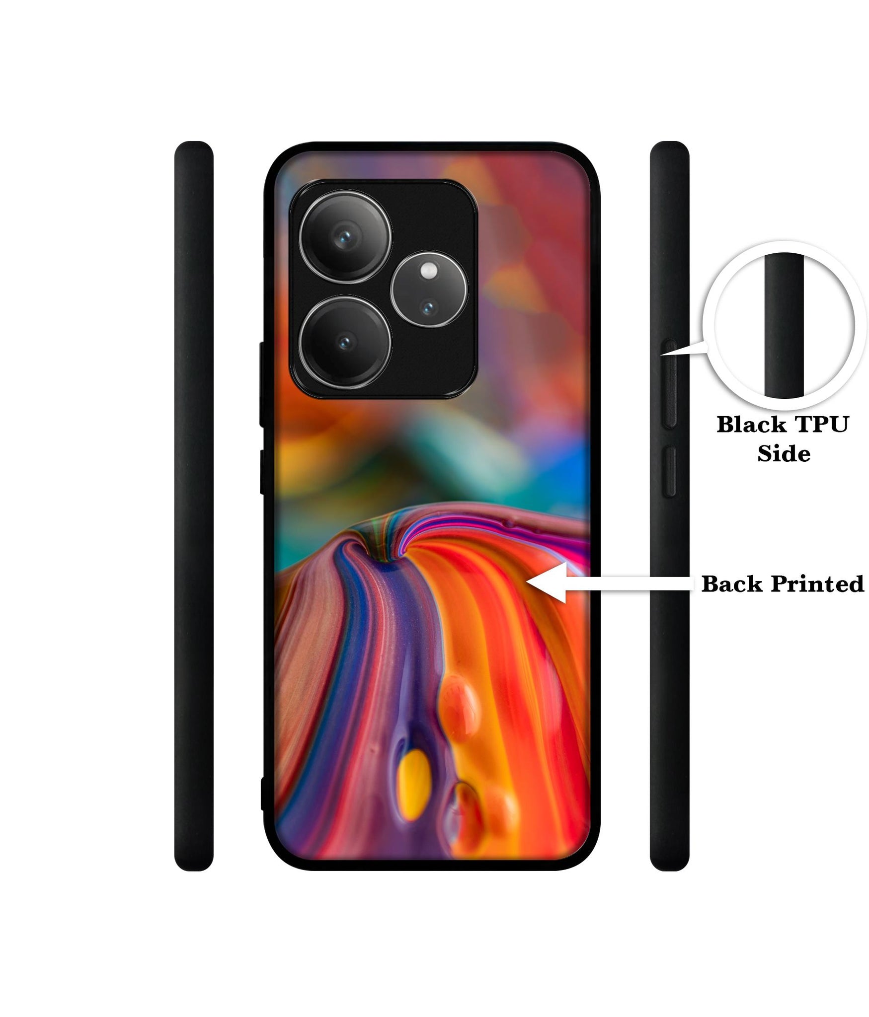 Rainbow Colors Designer 2D Printed Back Case Cover for Realme GT 6 5G / GT 6T 5G