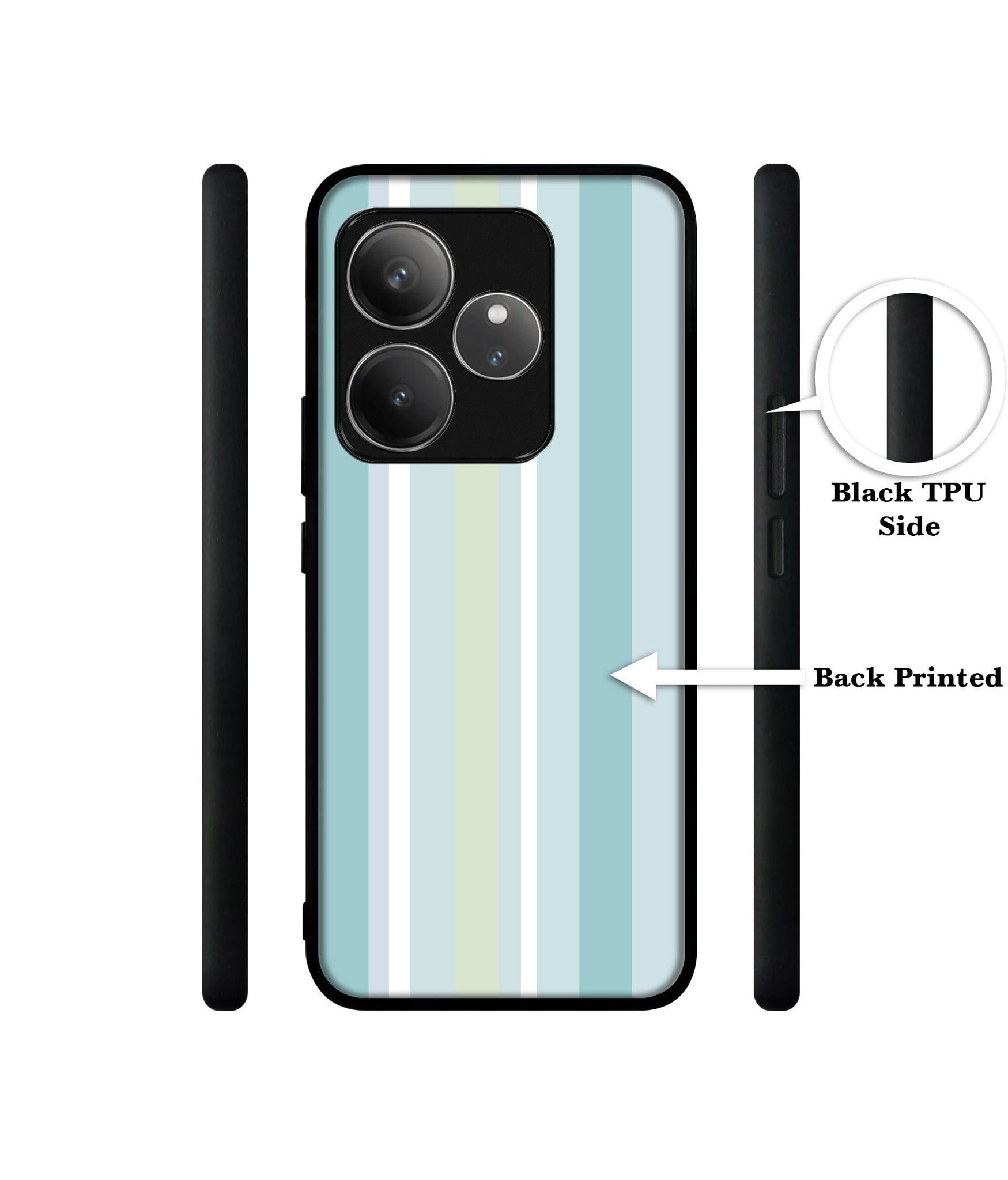 Light Green Stripes Design Designer 2D Printed Back Case Cover for Realme GT 6 5G / GT 6T 5G