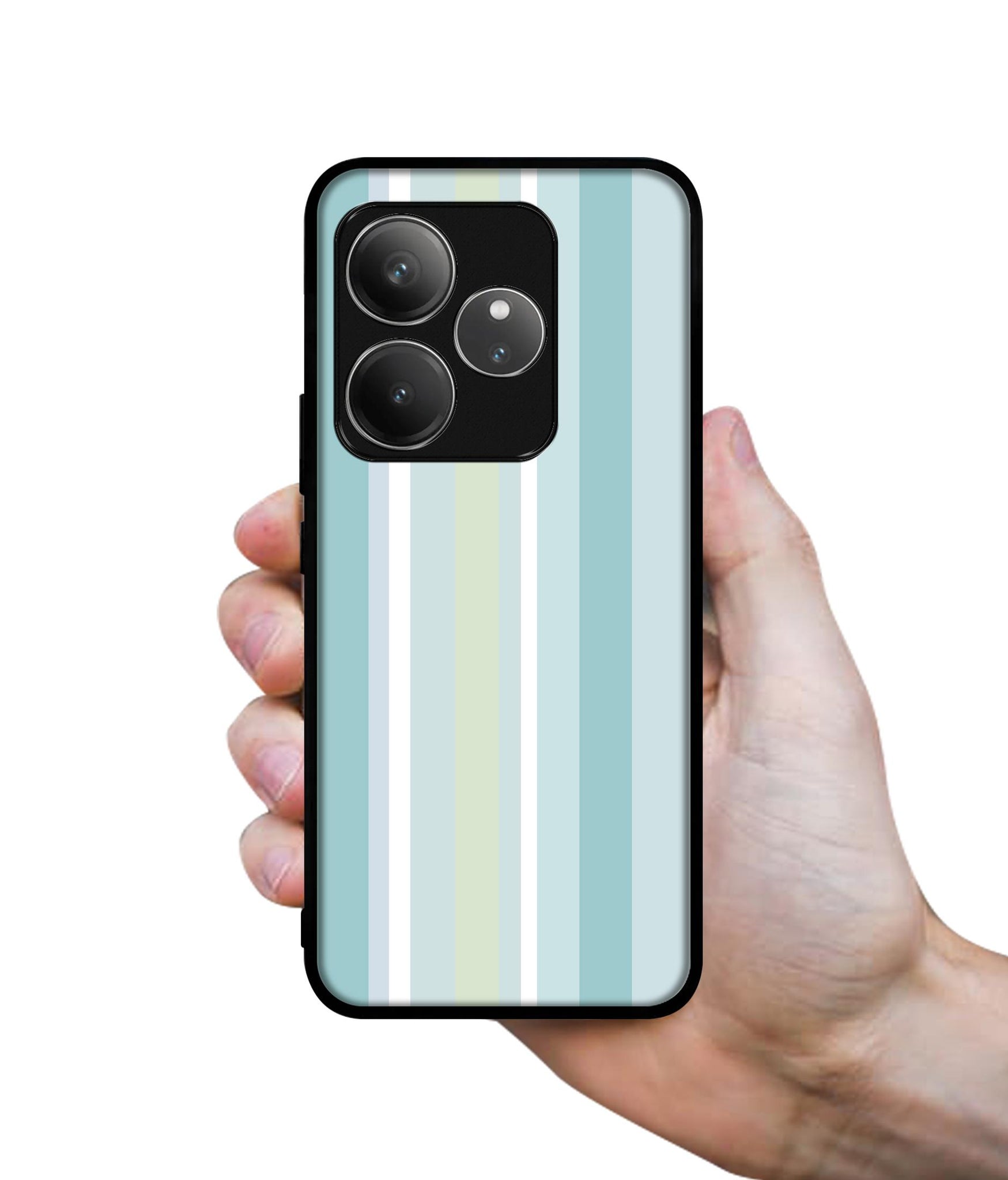 Light Green Stripes Design Designer 2D Printed Back Case Cover for Realme GT 6 5G / GT 6T 5G