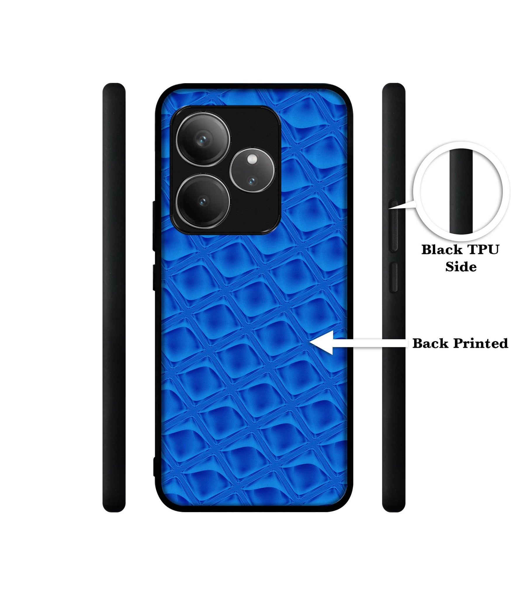 Blue Diamond Design Designer 2D Printed Back Case Cover for Realme GT 6 5G / GT 6T 5G