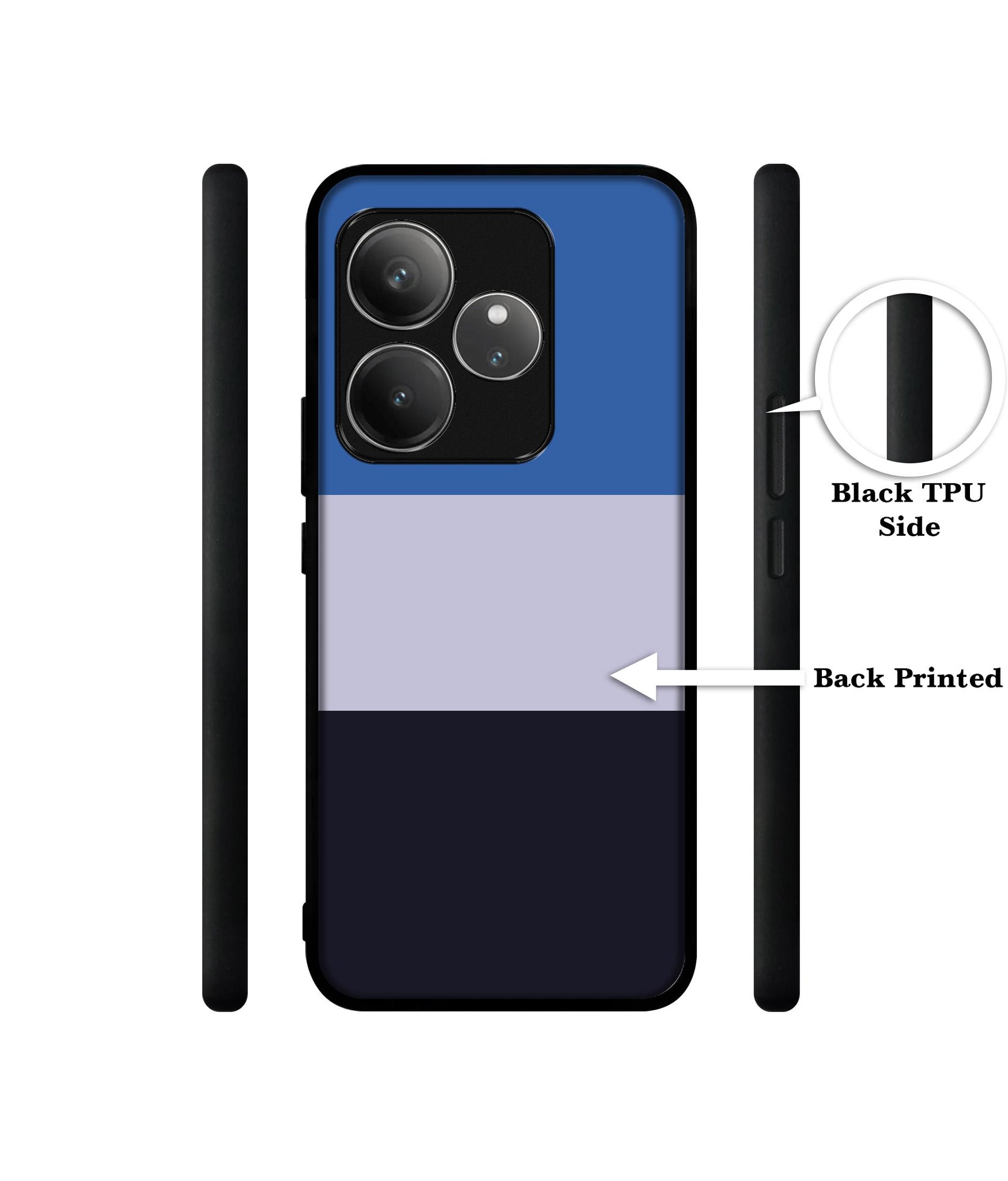 Three Color Stripes Design Designer 2D Printed Back Case Cover for Realme GT 6 5G / GT 6T 5G