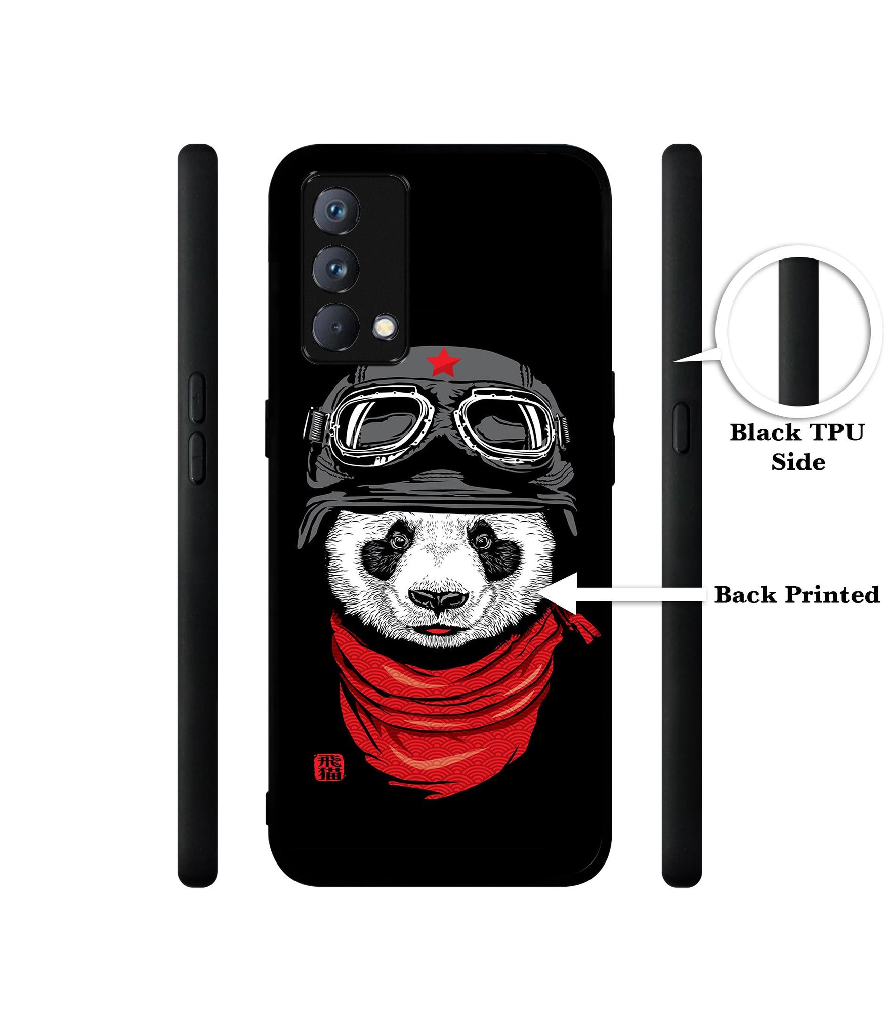 Biker Panda Design Designer 2D Printed Back Case Cover for Realme GT Master Edition 5G