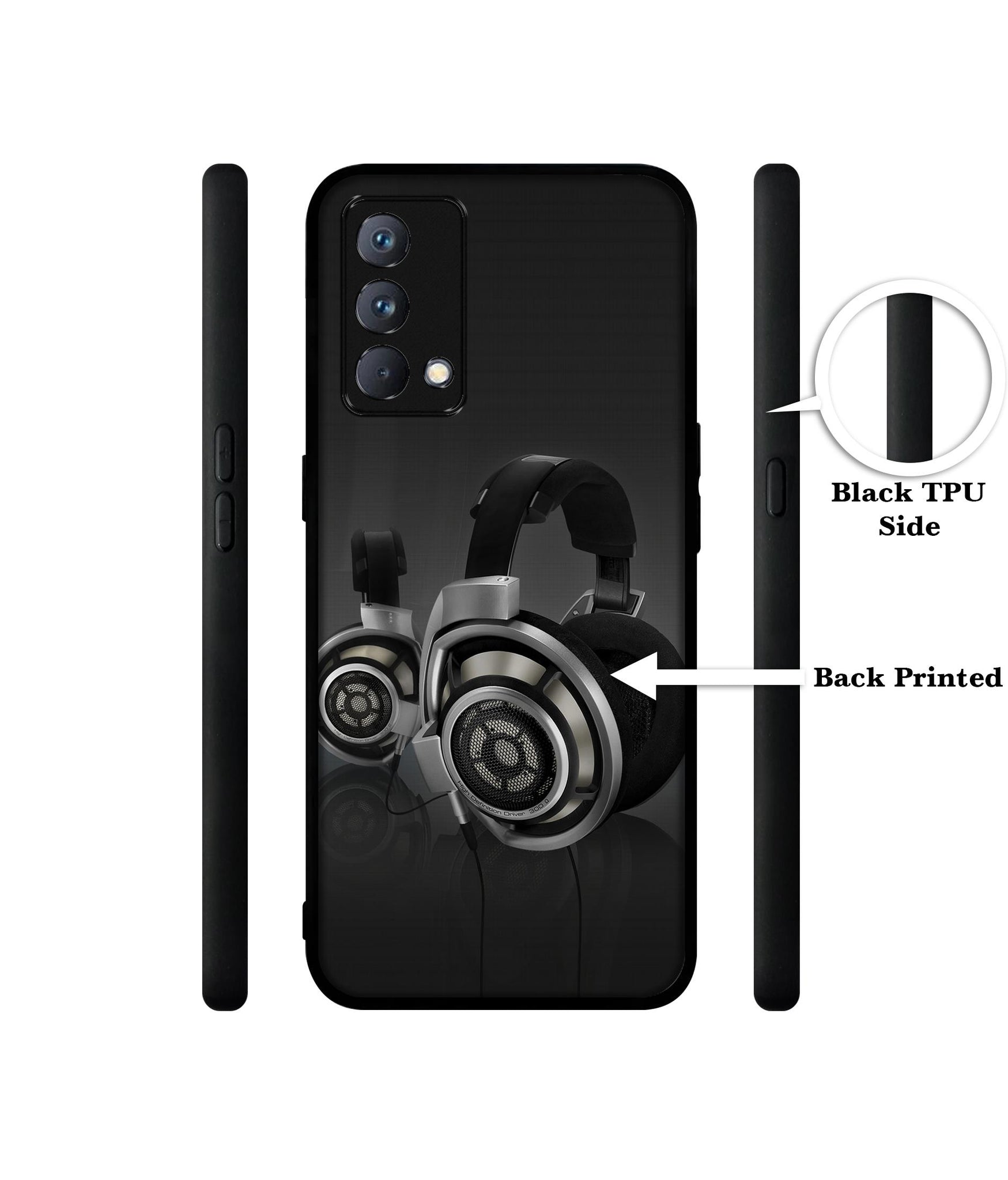 Head Phone Design Designer 2D Printed Back Case Cover for Realme GT Master Edition 5G