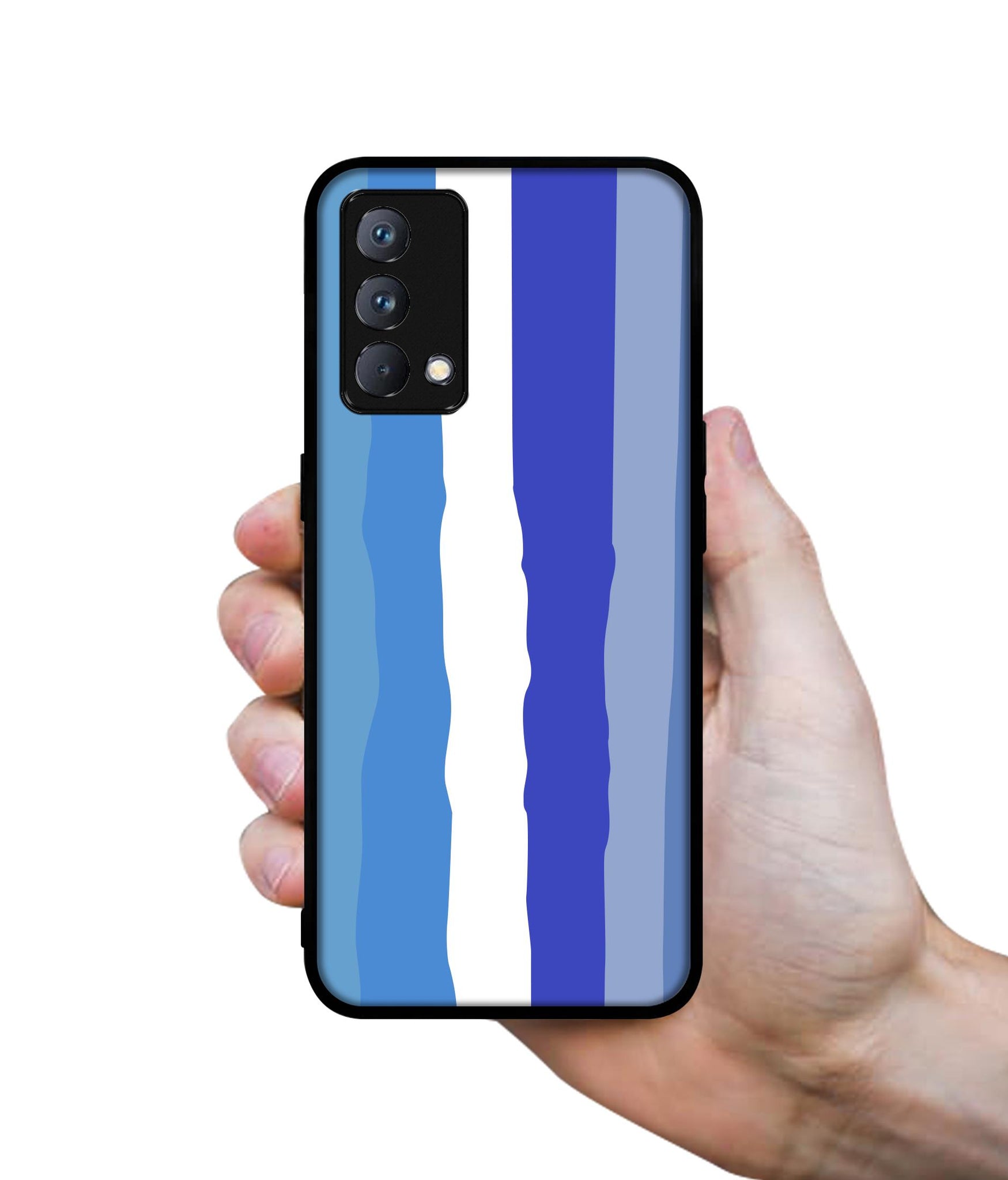 Blue Stripes Rainbow Design Designer 2D Printed Back Case Cover for Realme GT Master Edition 5G