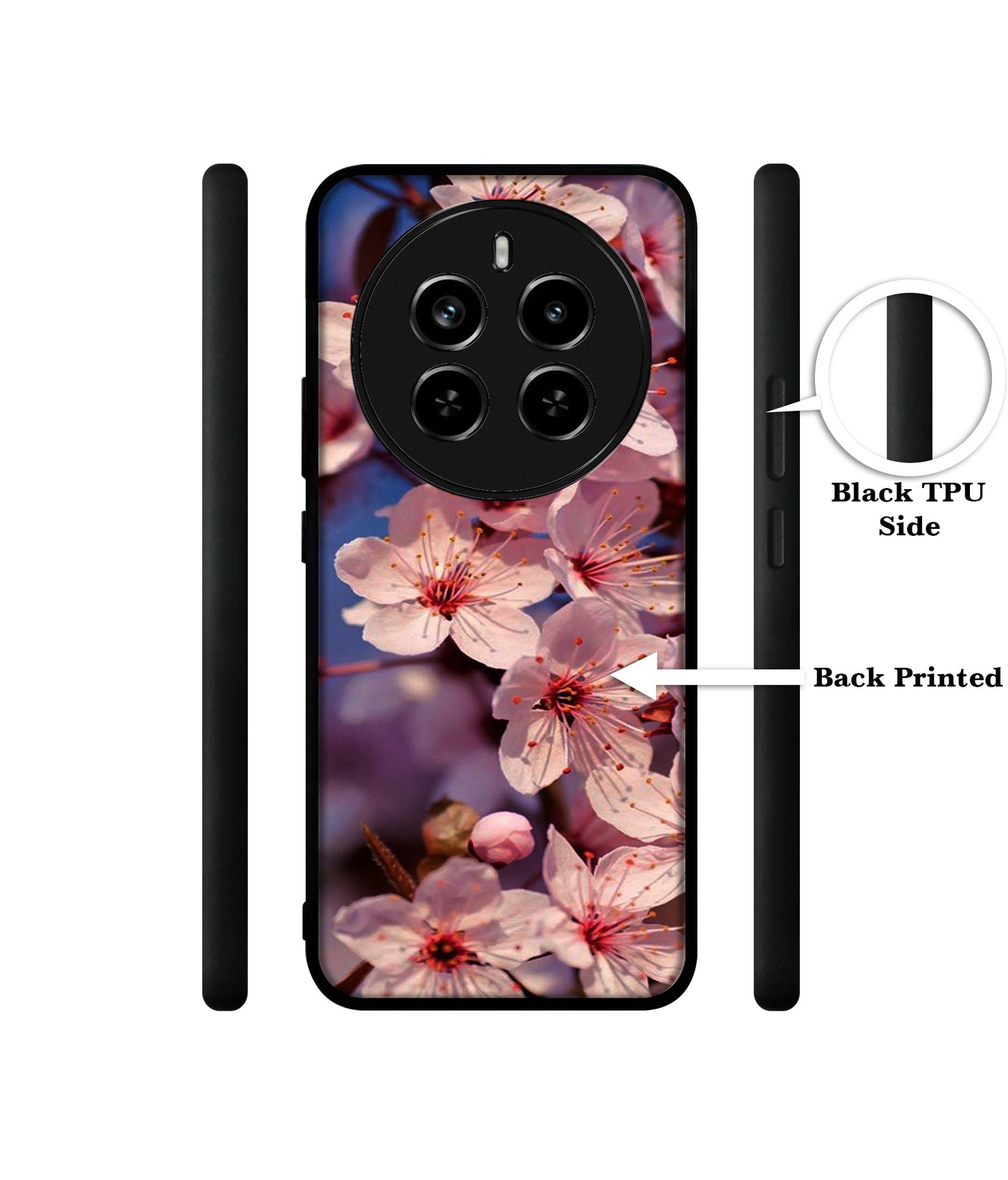 Pink Flowers Pattern Design Designer 2D Printed Back Case Cover for Realme P1 Pro 5G / 12 Pro 5G / 12 Pro Plus 5G
