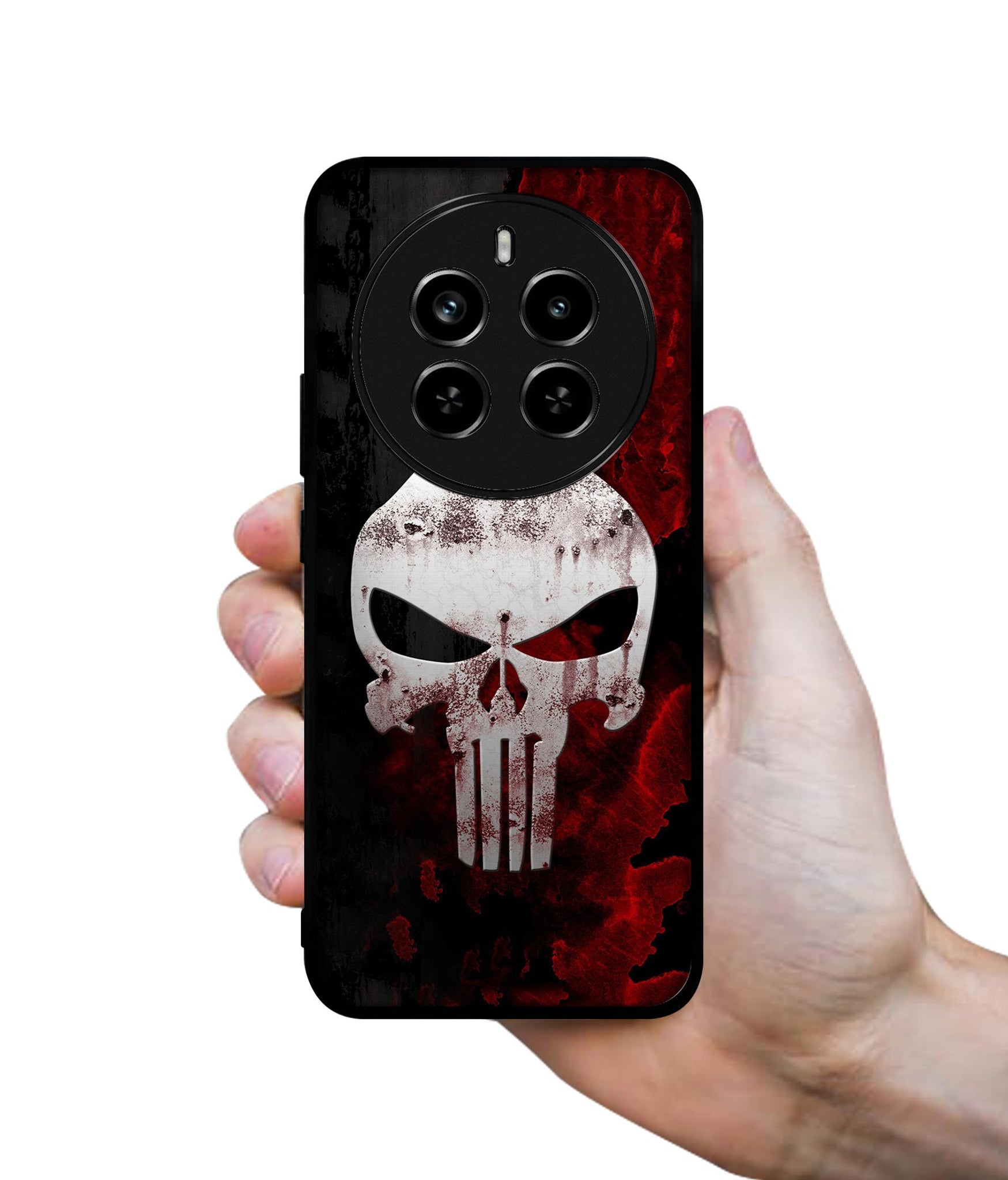 Punisher Skull Design Designer 2D Printed Back Case Cover for Realme P1 Pro 5G / 12 Pro 5G / 12 Pro Plus 5G