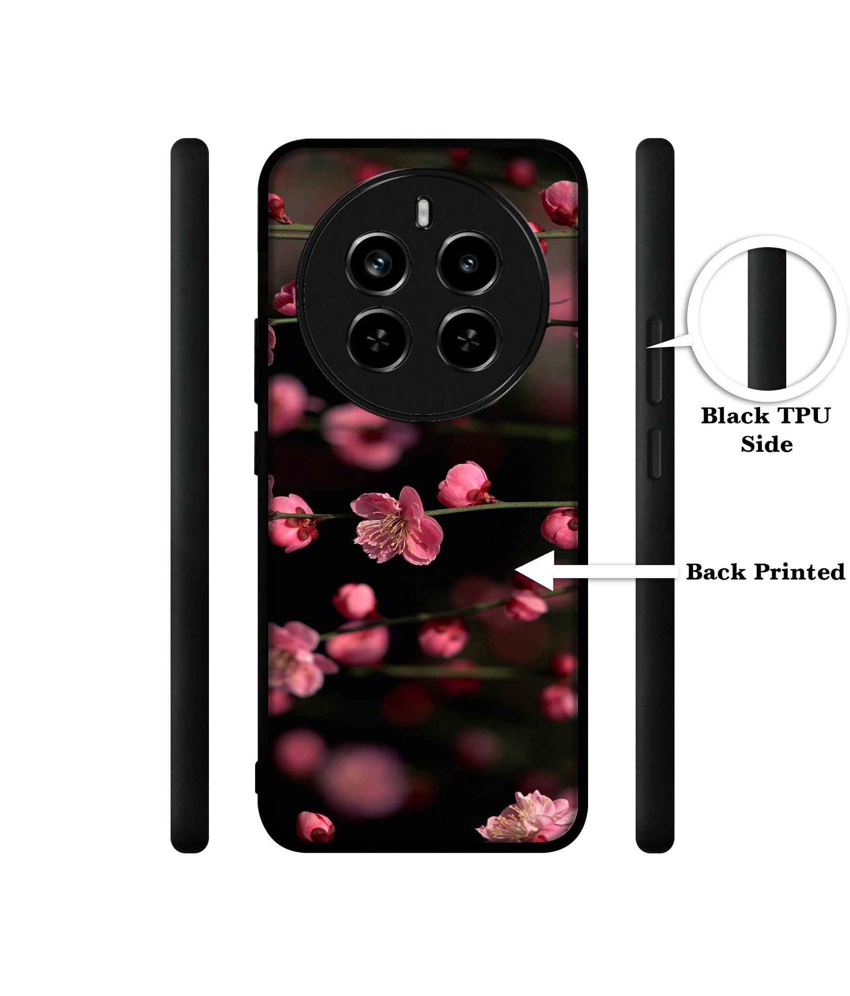 Pink Flowers Design Designer 2D Printed Back Case Cover for Realme P1 Pro 5G / 12 Pro 5G / 12 Pro Plus 5G