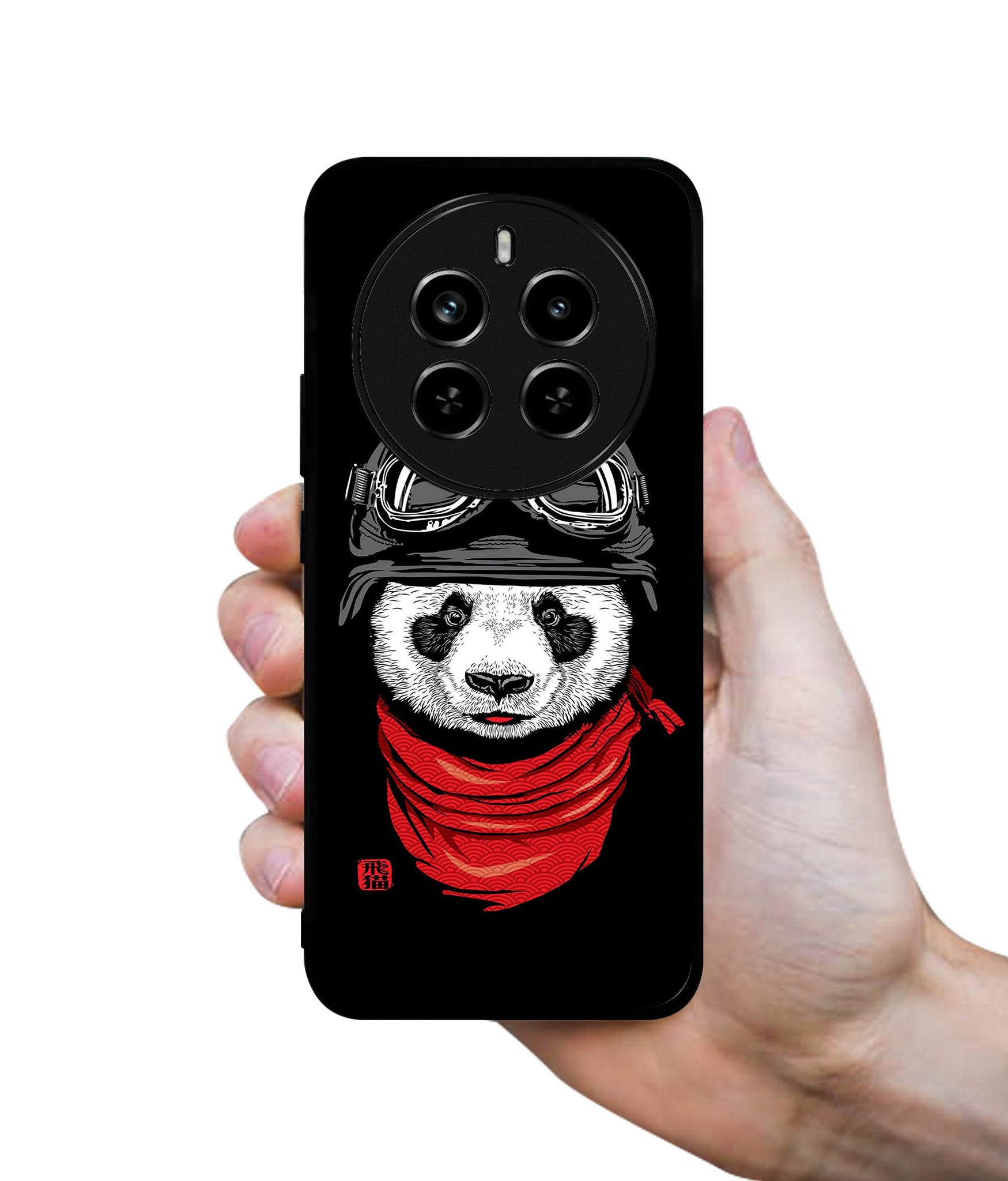 Biker Panda Design Designer 2D Printed Back Case Cover for Realme P1 Pro 5G / 12 Pro 5G / 12 Pro Plus 5G
