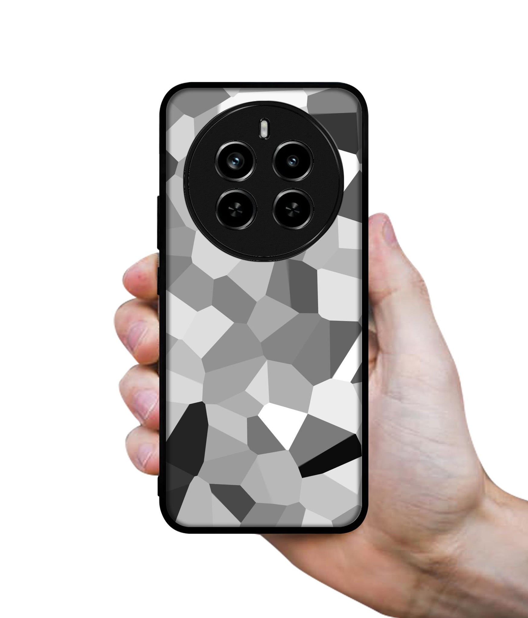 Black & White Mathematical Shape Design Designer 2D Printed Back Case Cover for Realme P1 Pro 5G / 12 Pro 5G / 12 Pro Plus 5G
