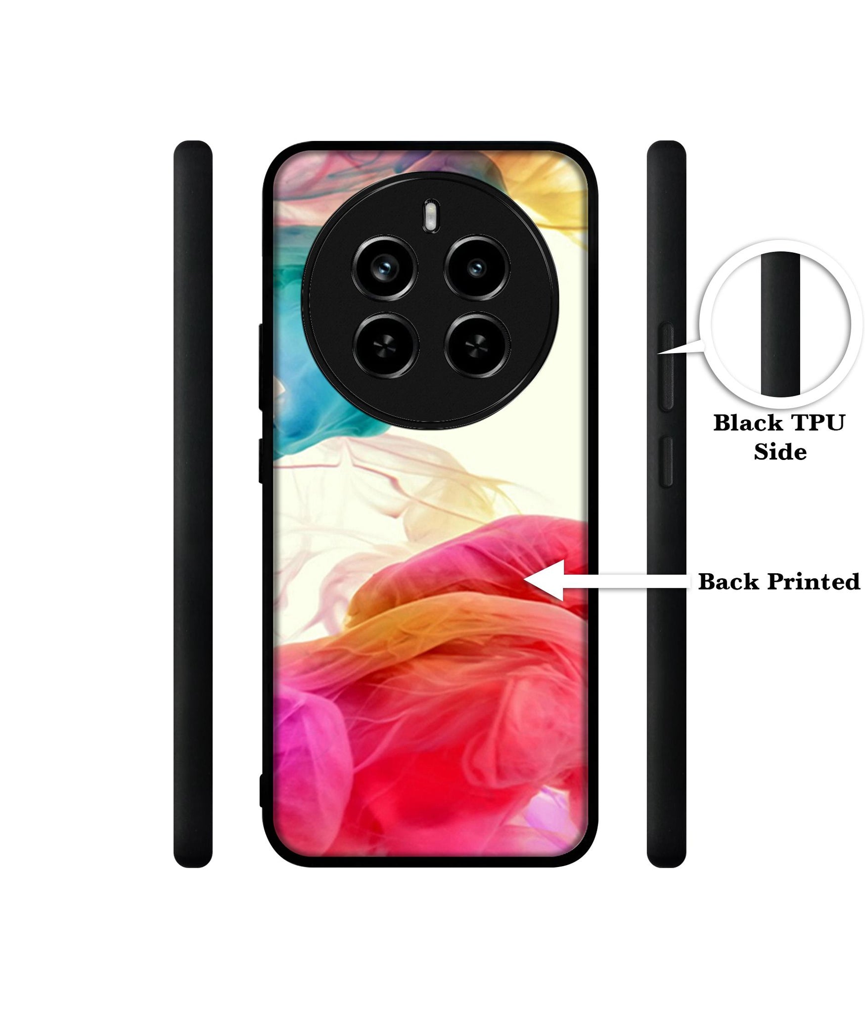 Colored Smoke Design Designer 2D Printed Back Case Cover for Realme P1 Pro 5G / 12 Pro 5G / 12 Pro Plus 5G