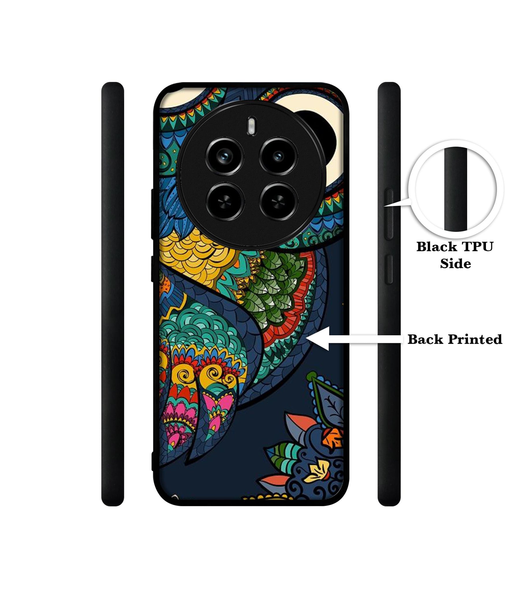 Owl Illustration Design Designer 2D Printed Back Case Cover for Realme P1 Pro 5G / 12 Pro 5G / 12 Pro Plus 5G