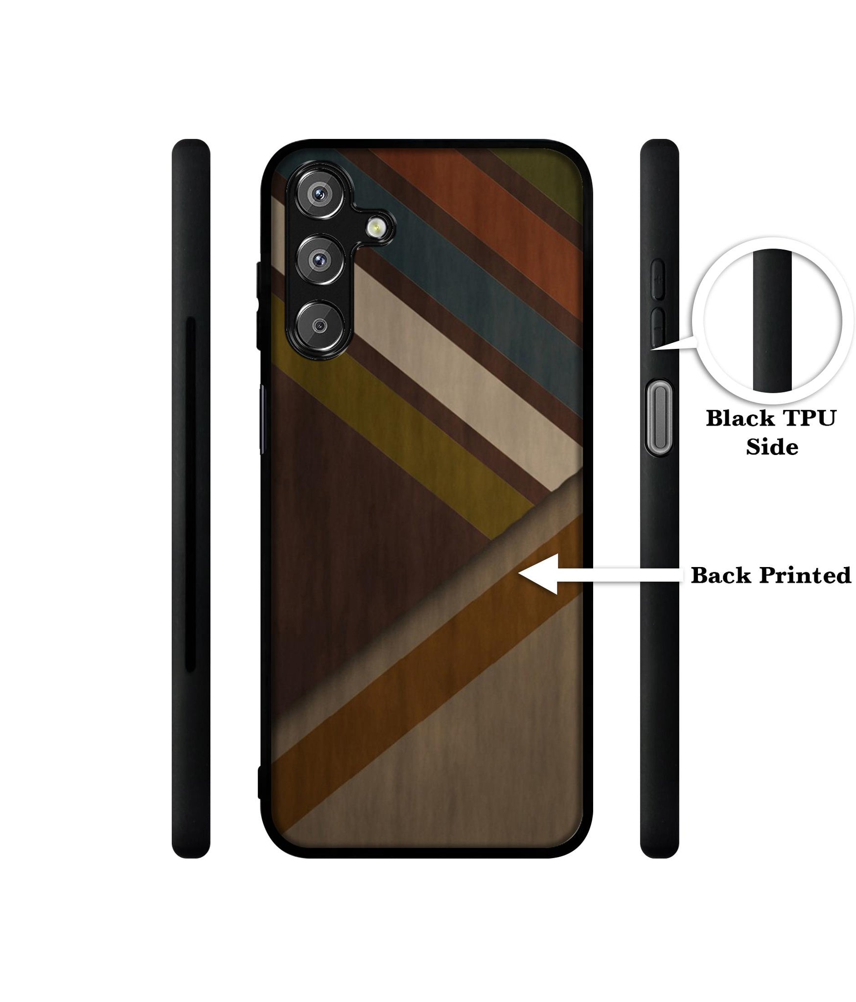 Colorful Wooden Pattern Design Designer 2D Printed Back Case Cover for Samsung Galaxy F15 5G / M15 5G